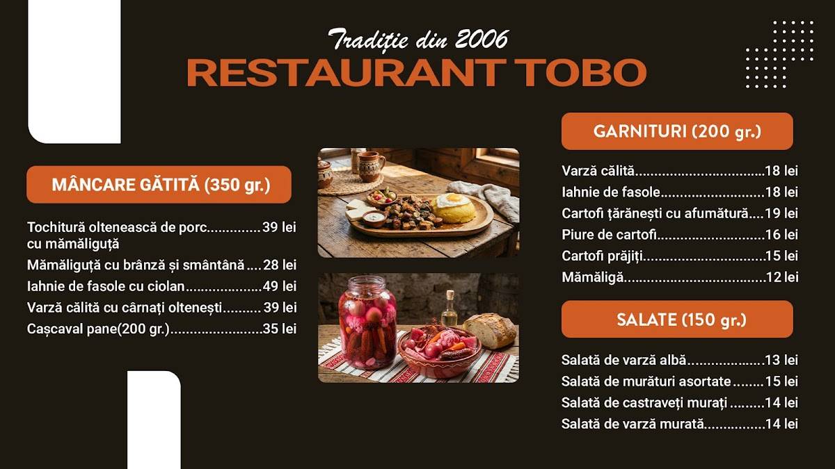 Restaurant Tobo Ranca меню