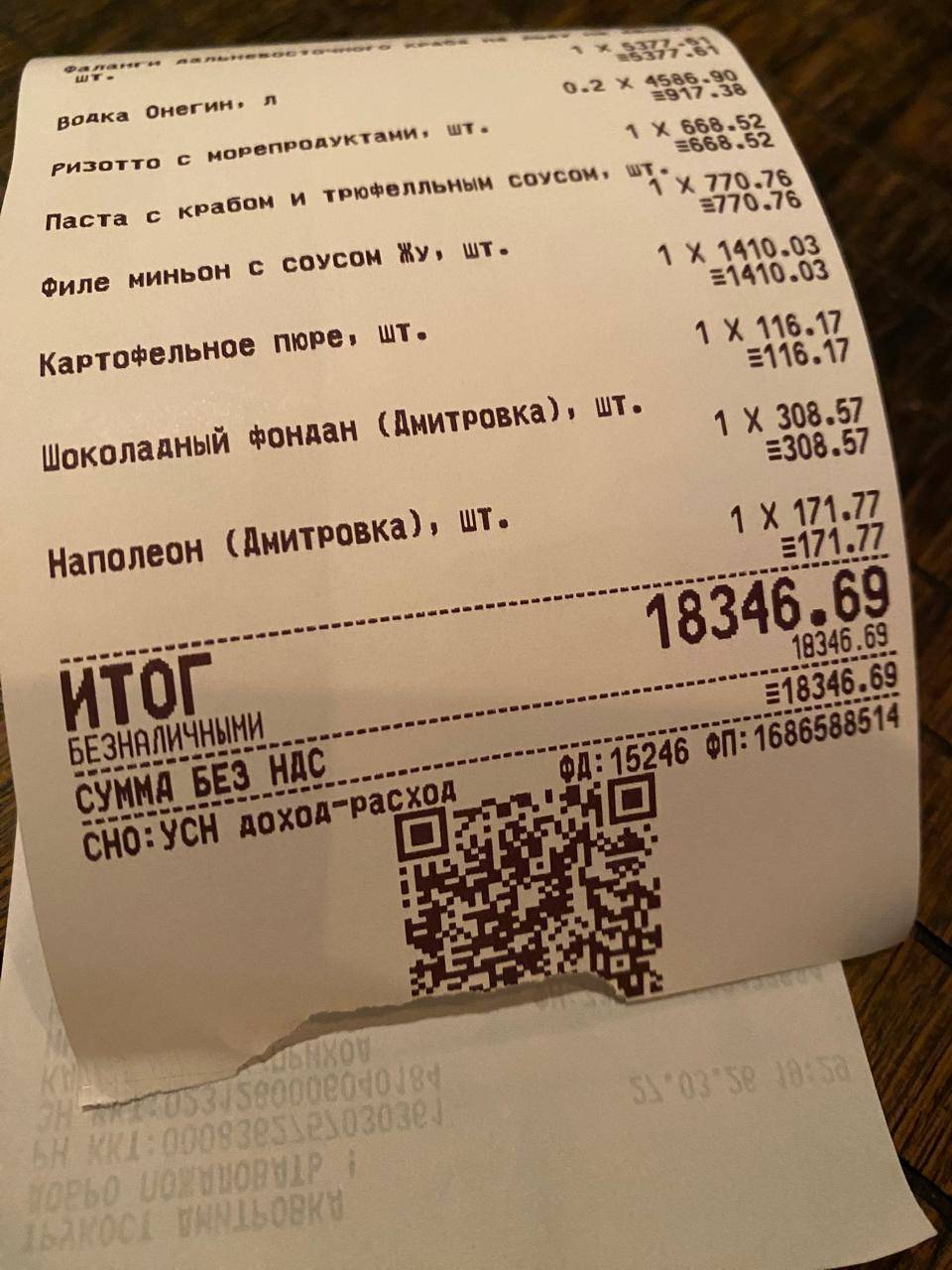 True Cost меню