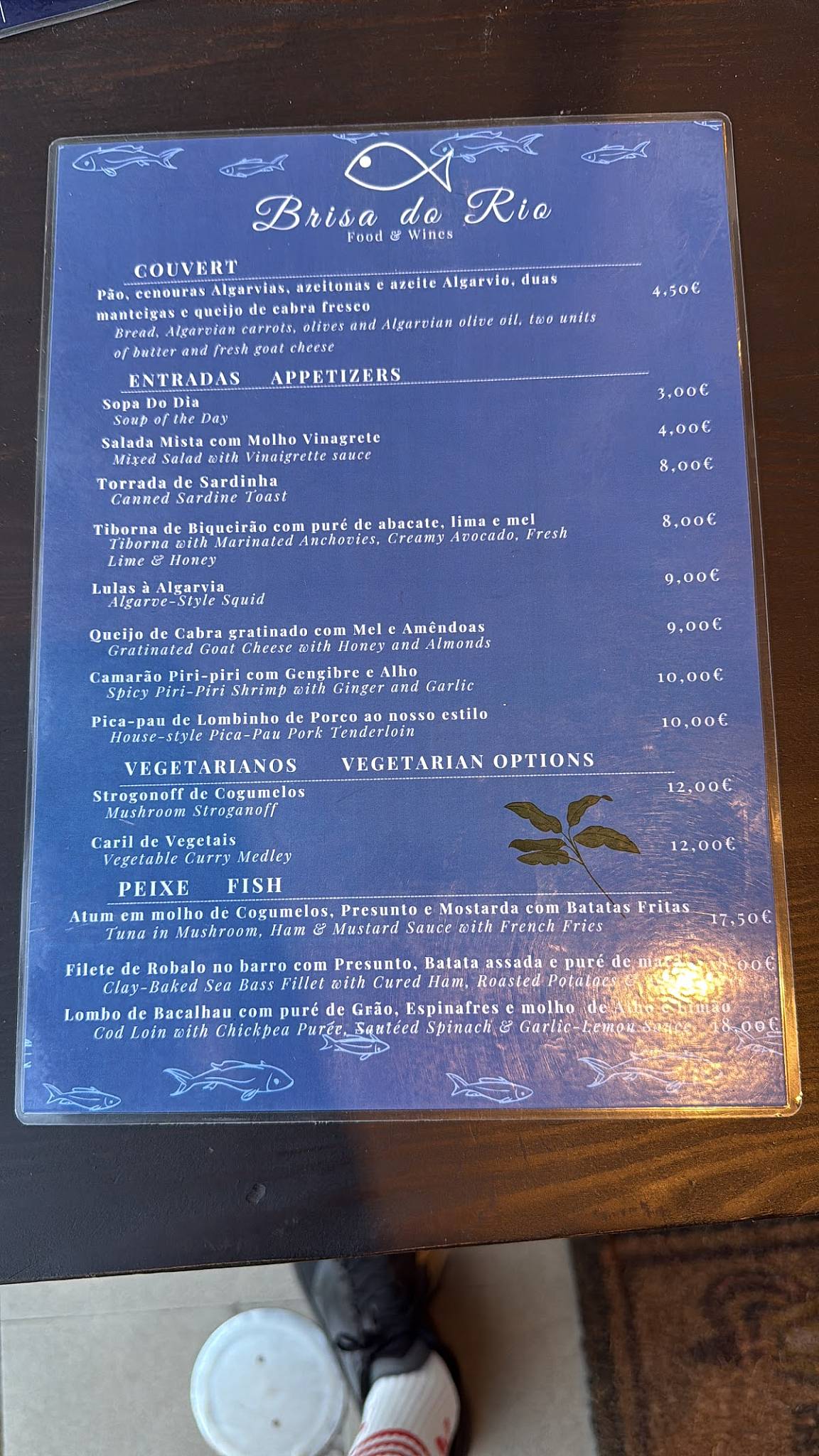 Restaurante Brisa do Rio меню