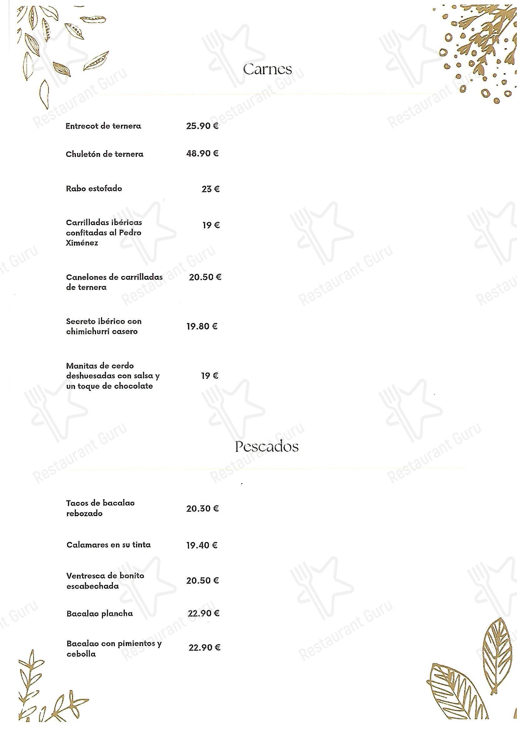 Restaurante Conchi RASCAFRIA в Раскафрии - Меню