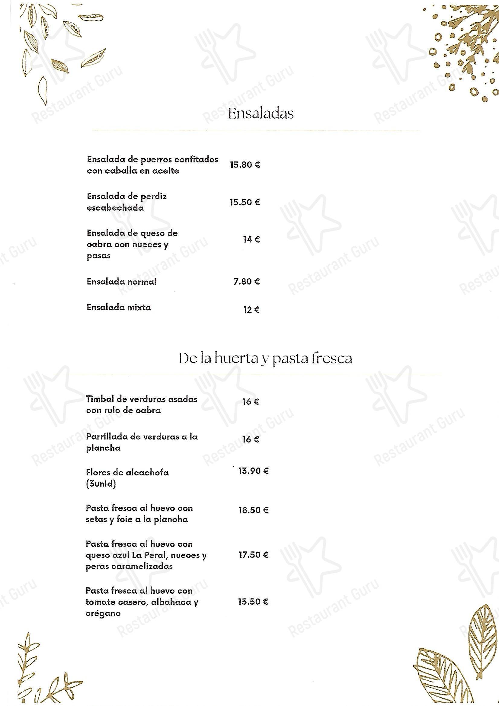 Меню ресторана Restaurante Conchi RASCAFRIA