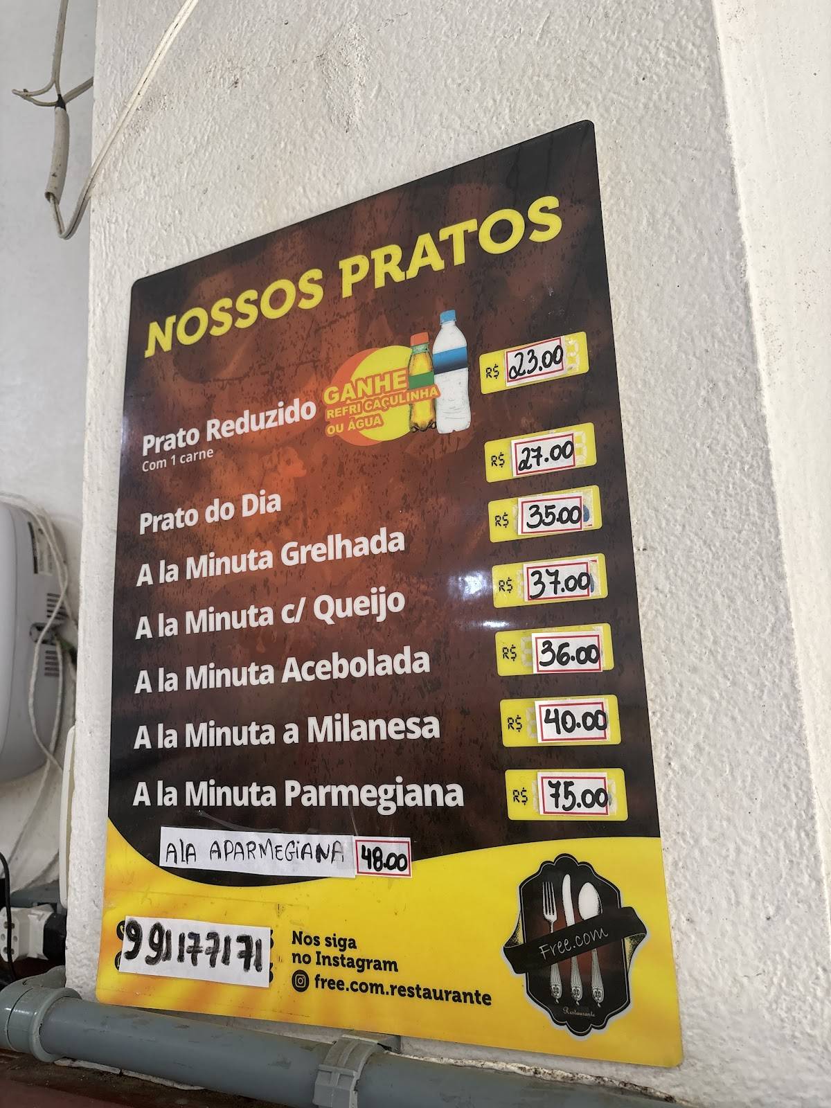 Restaurante Free меню