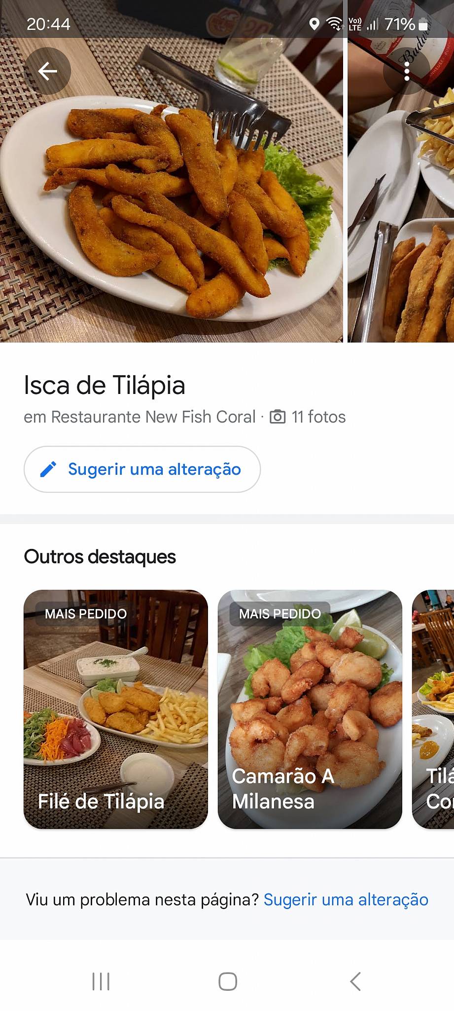 Restaurante New Fish Coral меню
