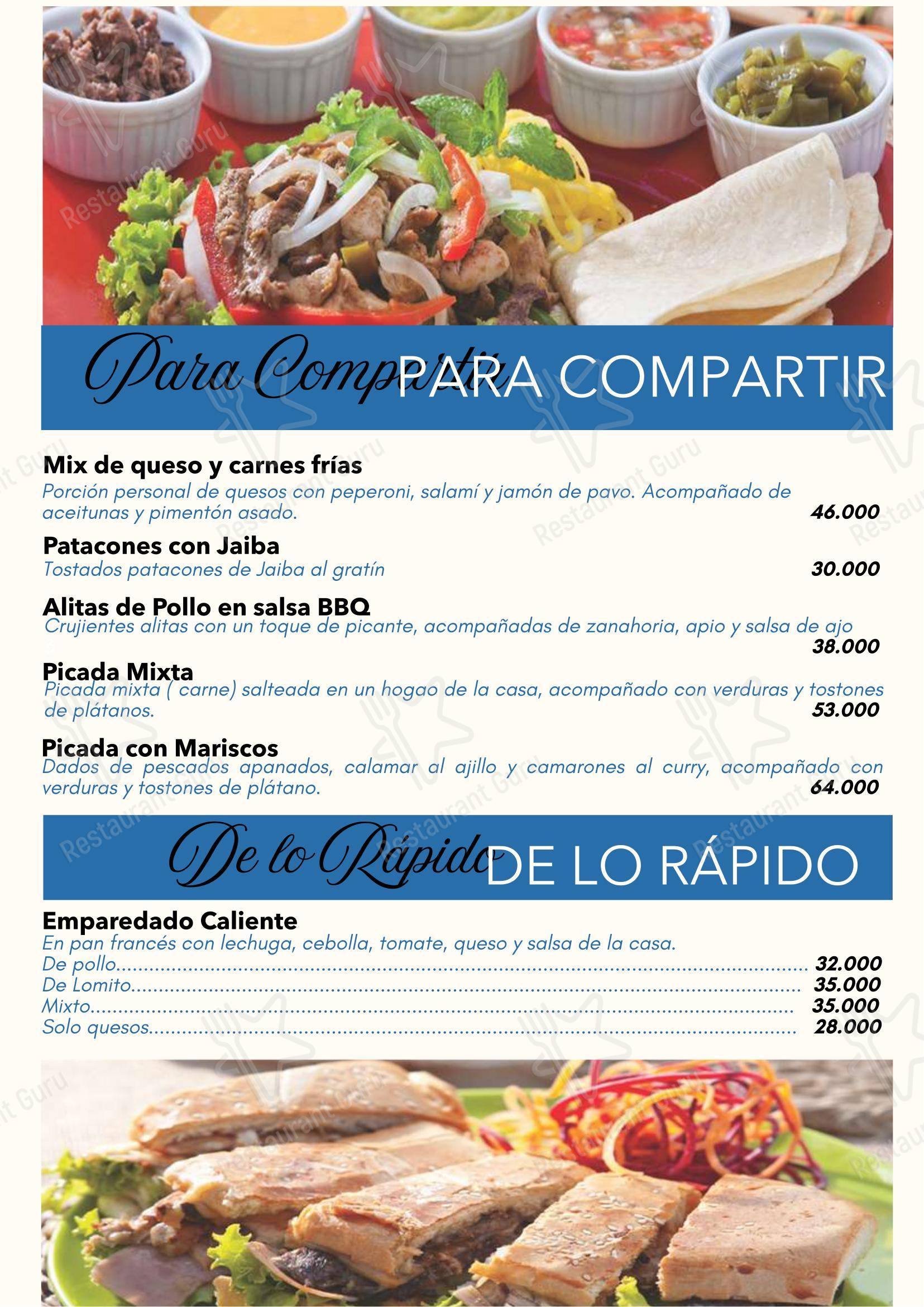 Меню ресторана Restaurante Yotojoro - Меню