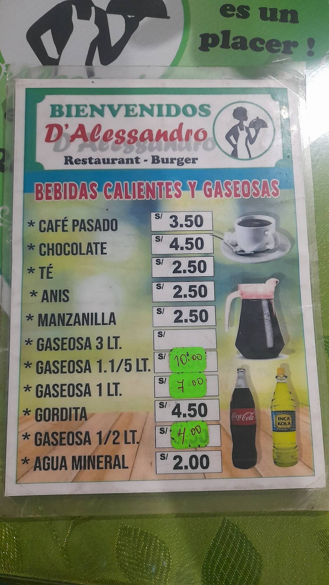 Resto Bar “D’ Alessandro” меню