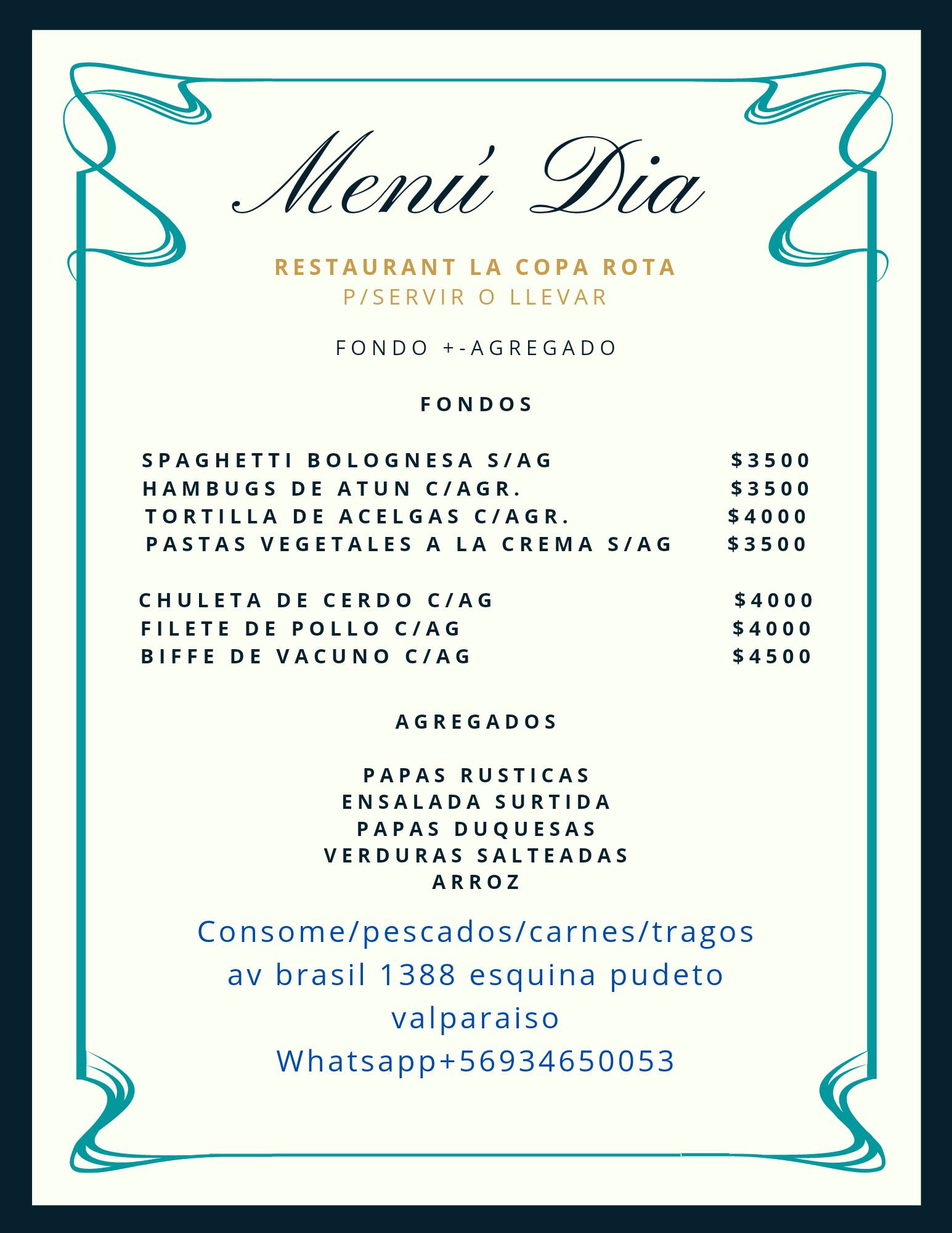 Restobar La Copa Rota меню