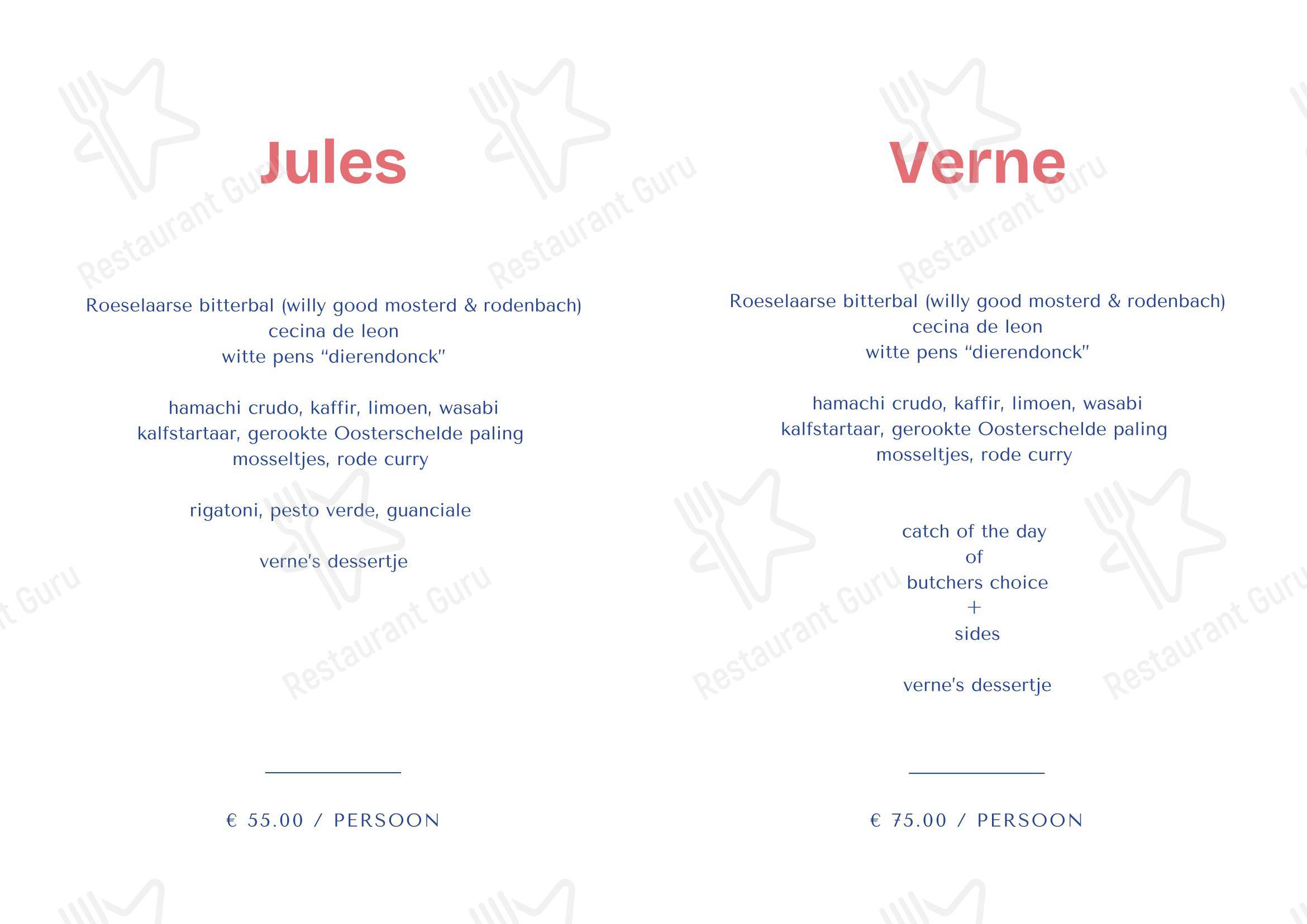 Restobar Verne в Розеларе - 菜单