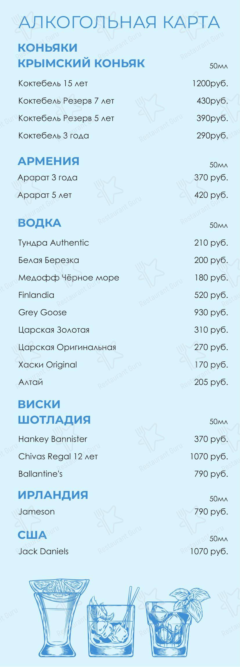 Коктейльная карта ресторана Ресторан 