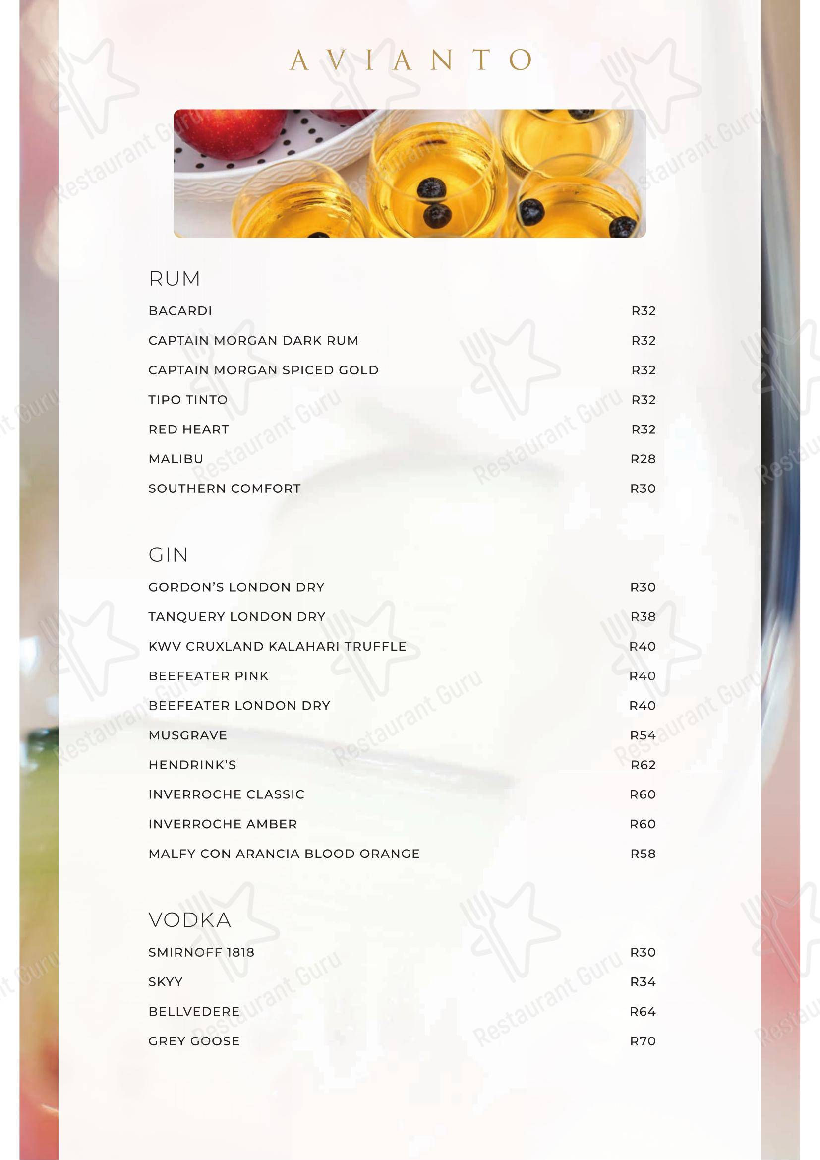 Restaurant Cielo @ Avianto в Рудепурте - Takeaway Menu
