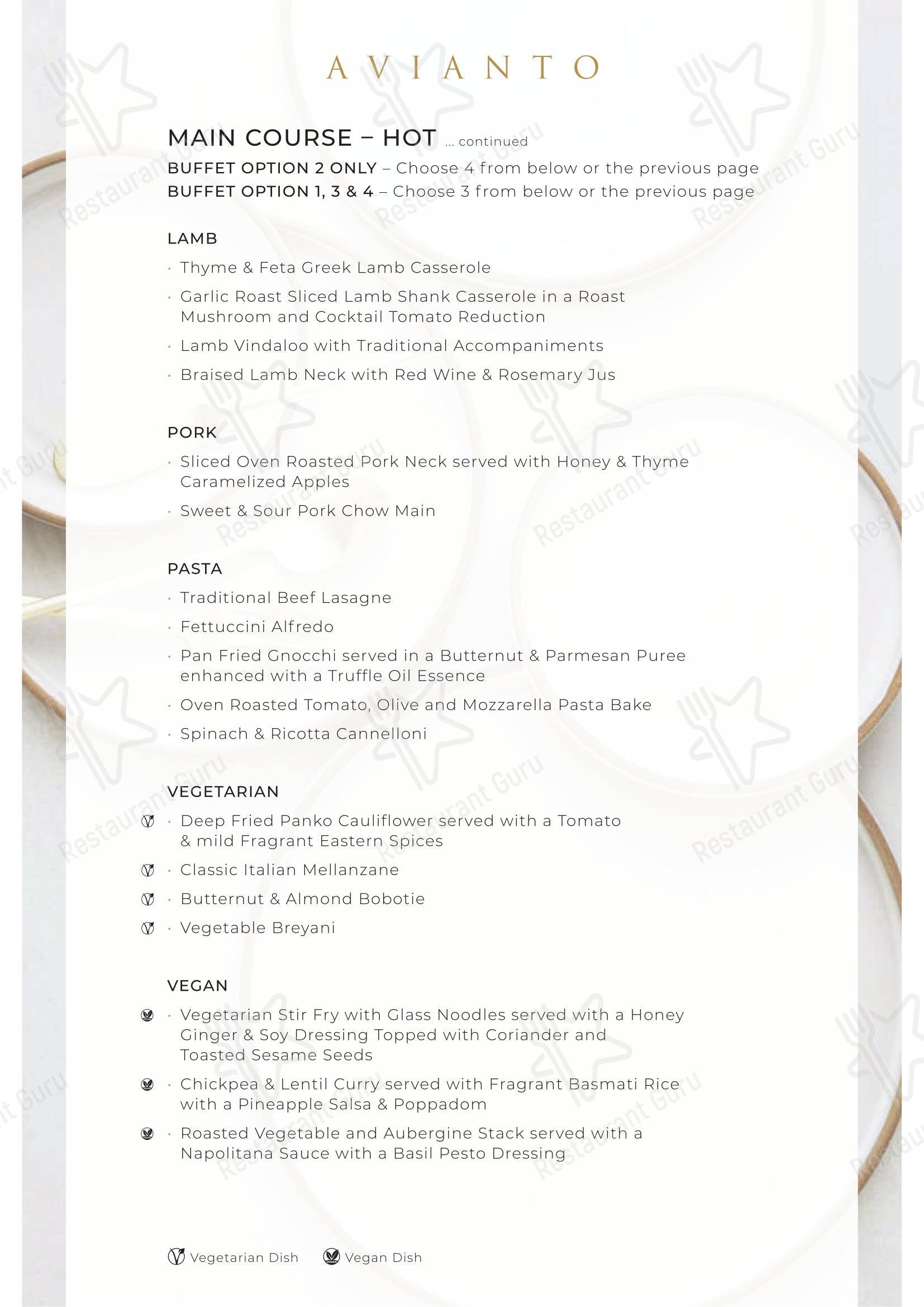 Restaurant Cielo @ Avianto в Рудепурте - Takeaway Menu