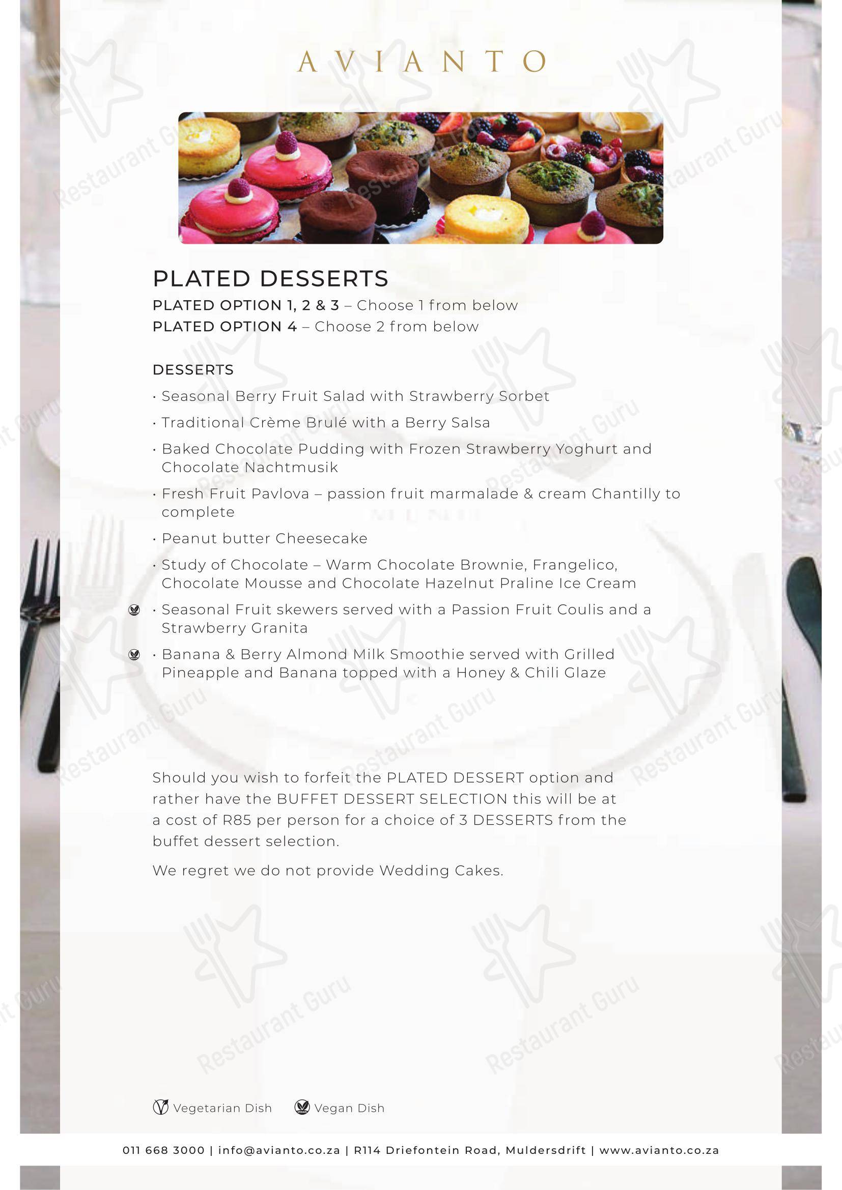 Restaurant Cielo @ Avianto в Рудепурте - Коктейльная карта