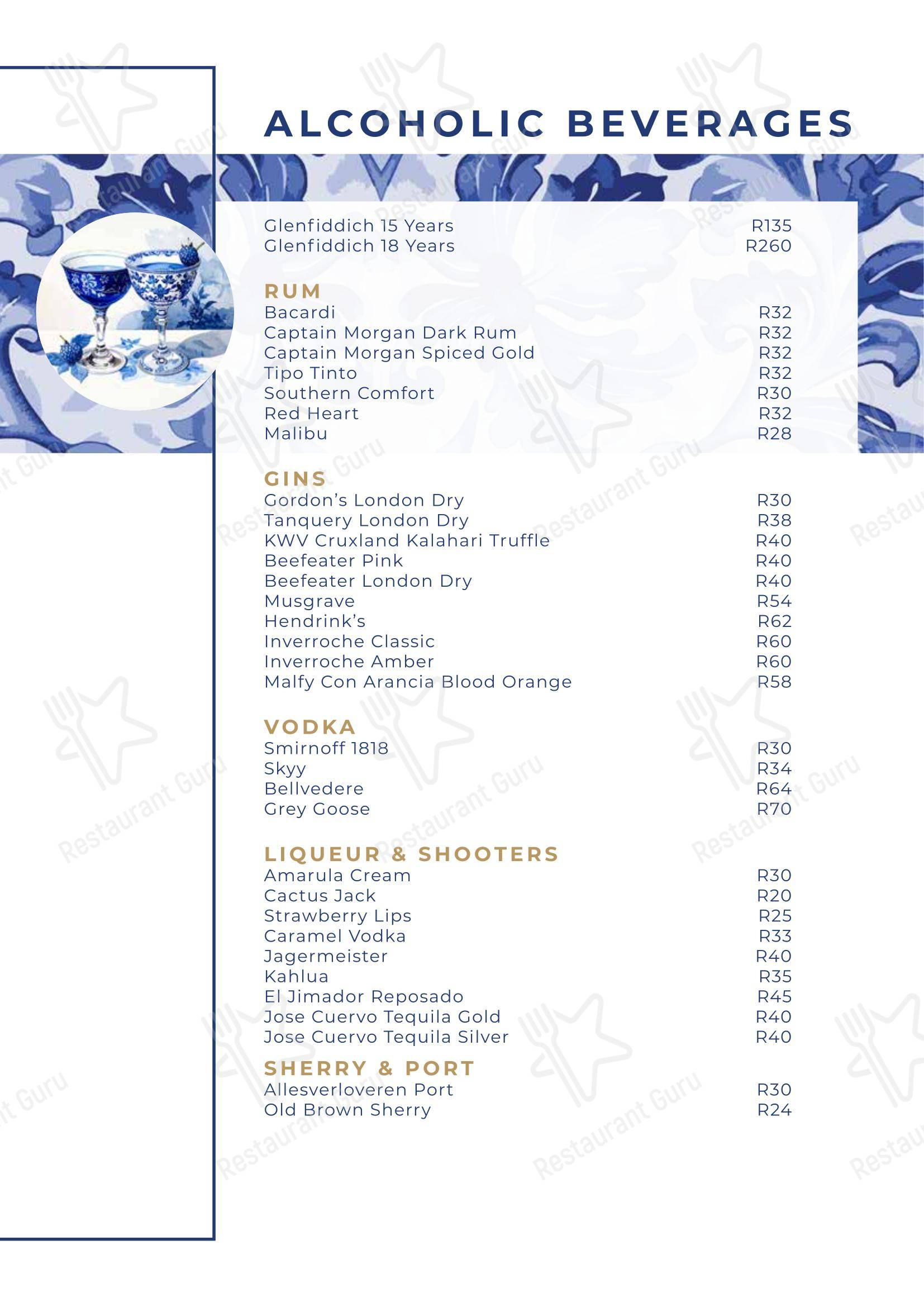 Carte menu ресторана Restaurant Cielo @ Avianto