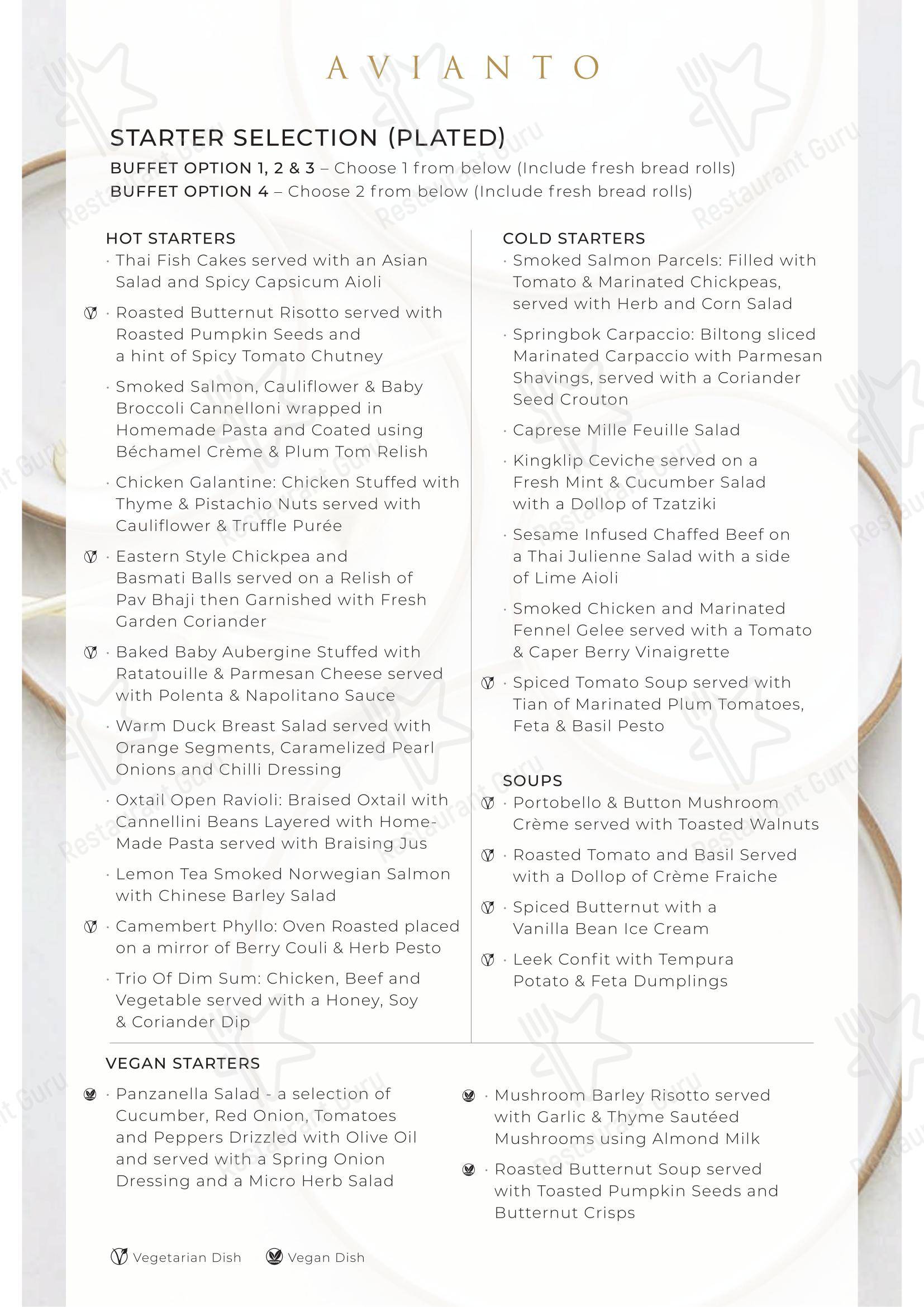 Restaurant Cielo @ Avianto в Рудепурте - Takeaway Menu