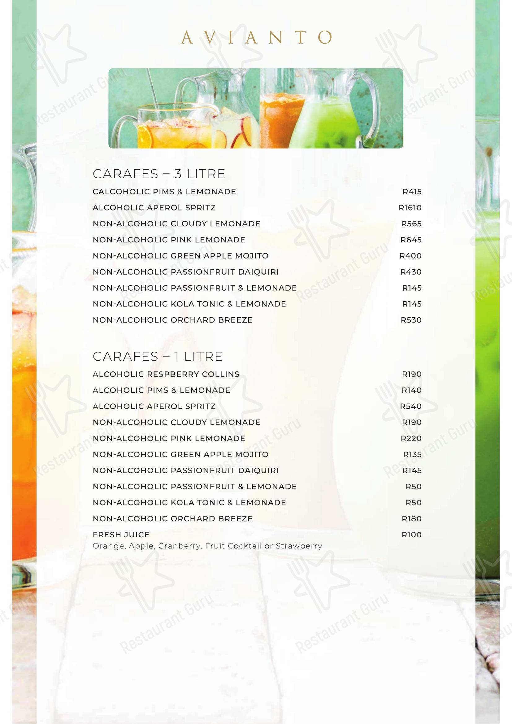 Restaurant Cielo @ Avianto в Рудепурте - Takeaway Menu