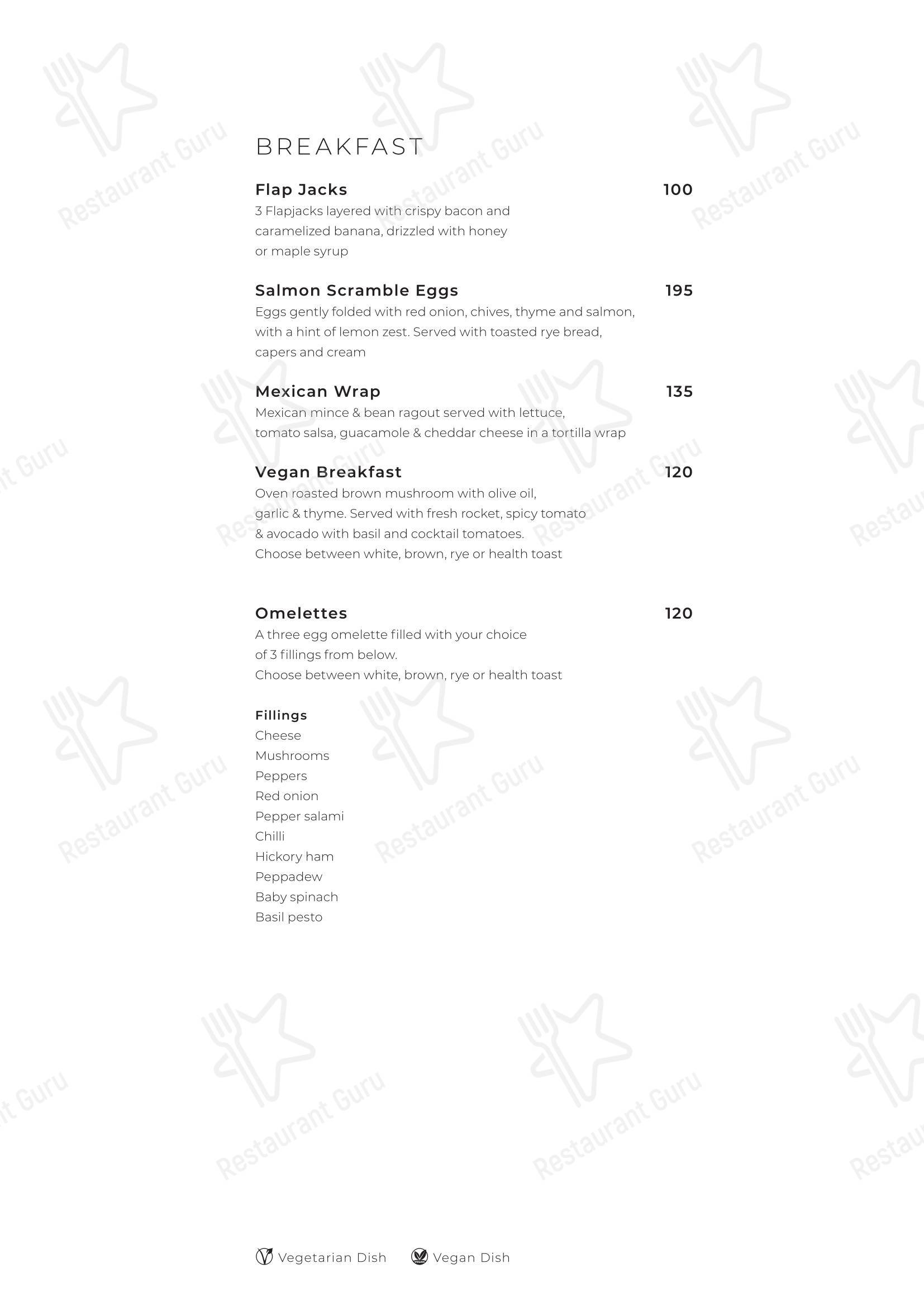 Bar Grill Menu ресторана Restaurant Cielo @ Avianto в Рудепурте