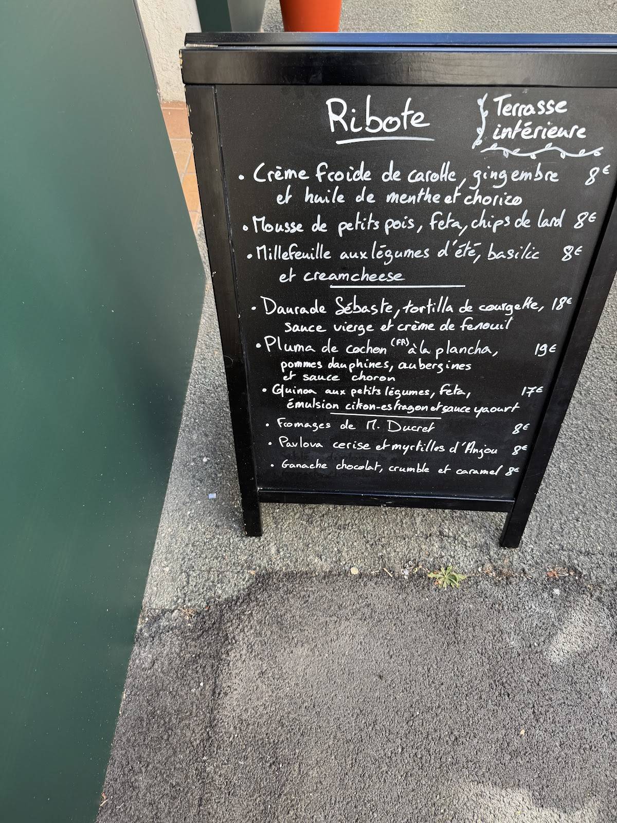 Ribote меню