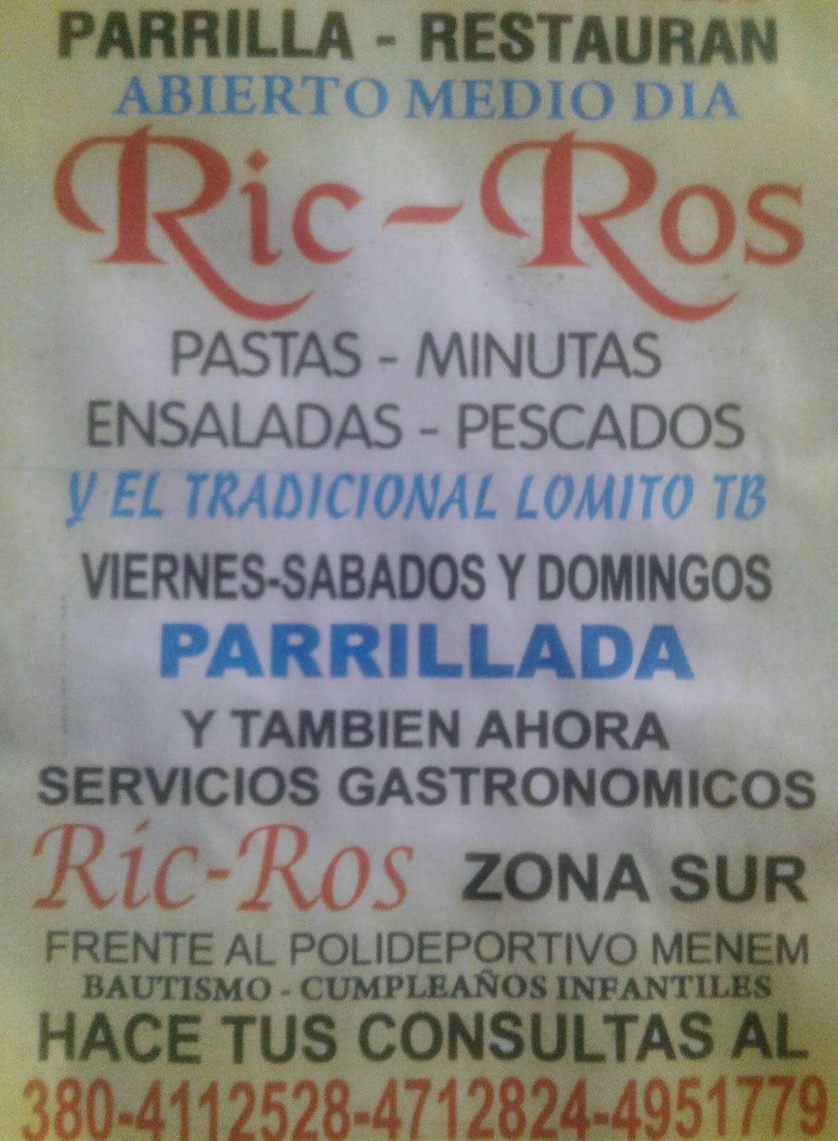 Ric-Ros 2 de abril меню