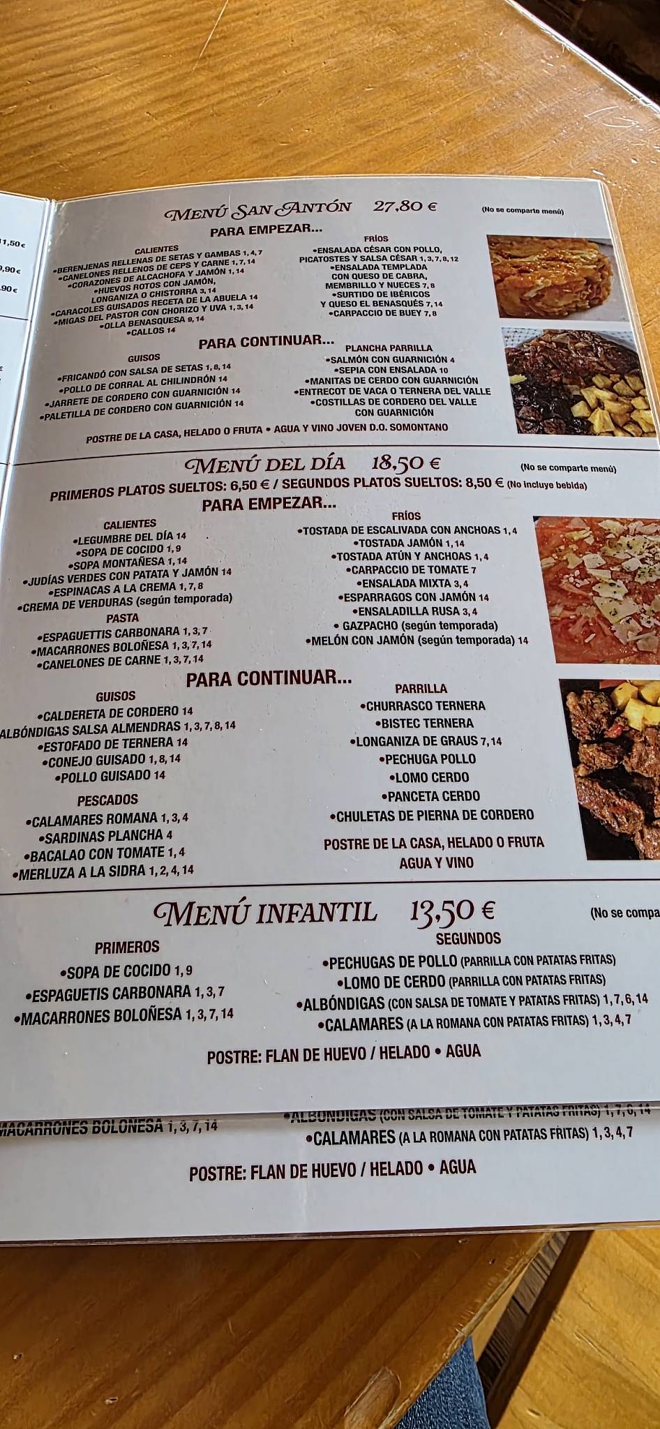 Rincón Del Foc меню
