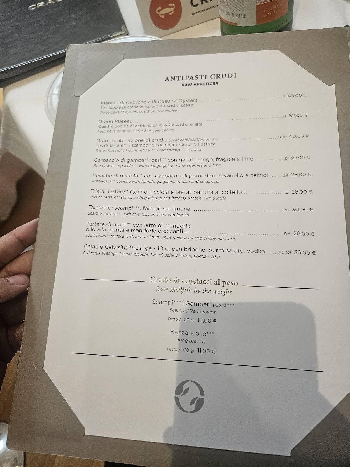 Ristorante Crab меню