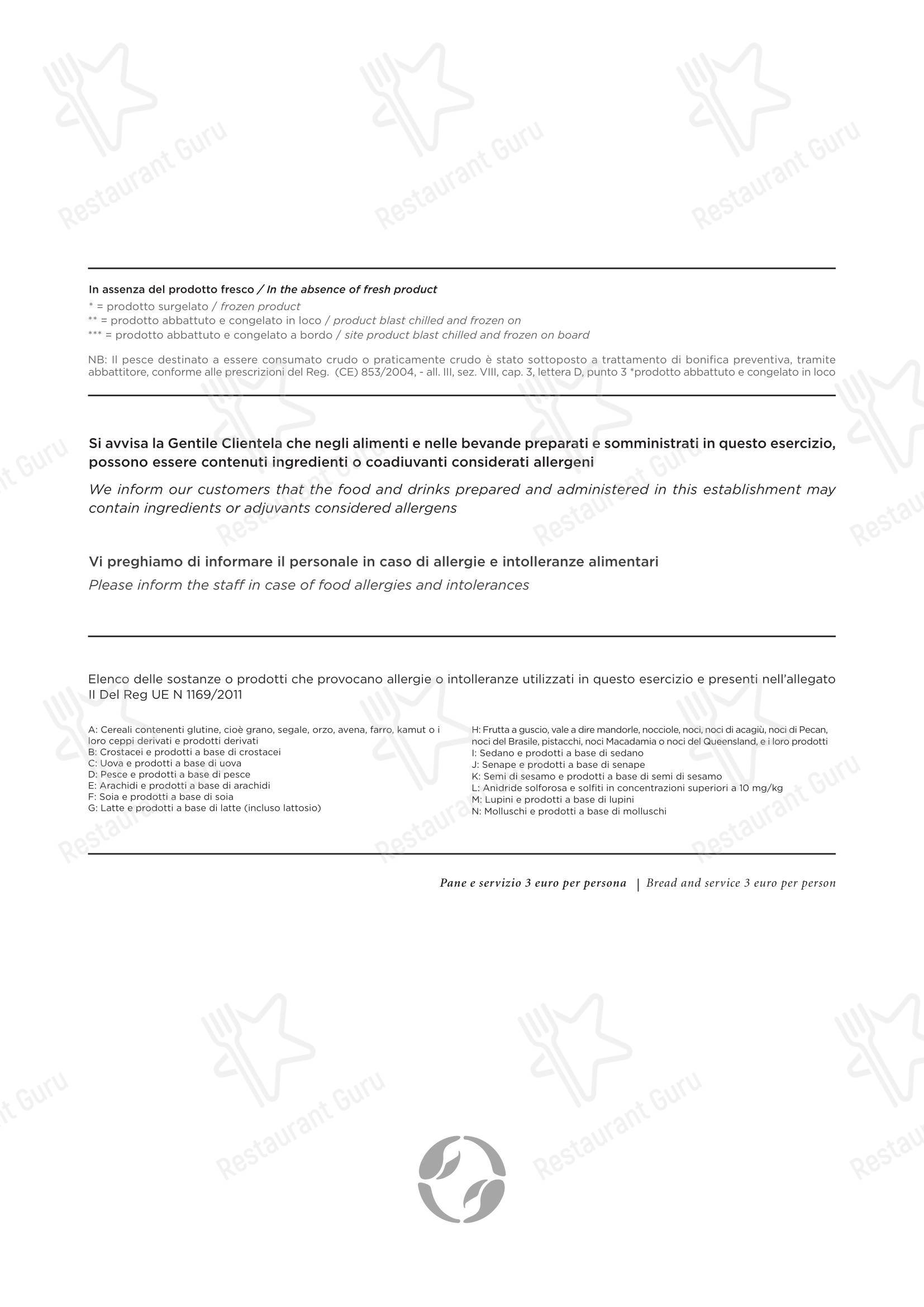 菜单 ресторана Ristorante Crab