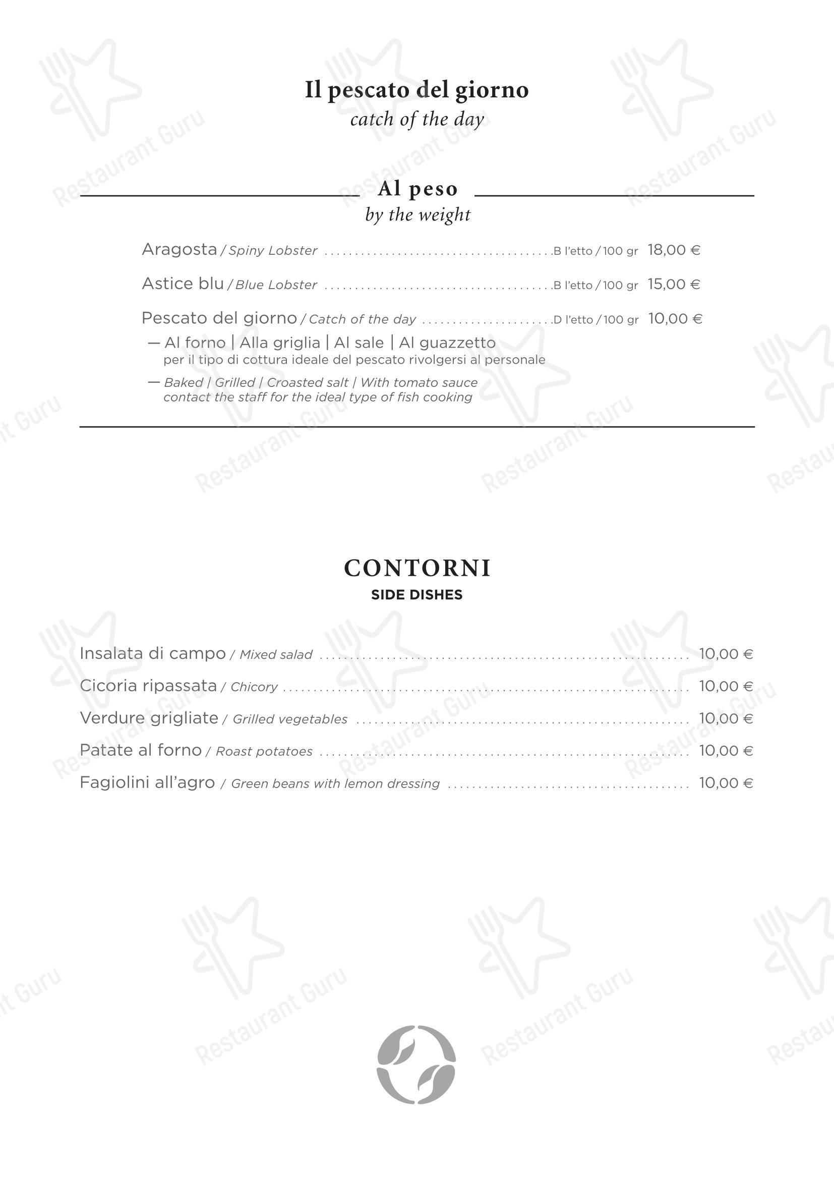 菜单 ресторана Ristorante Crab в Риме