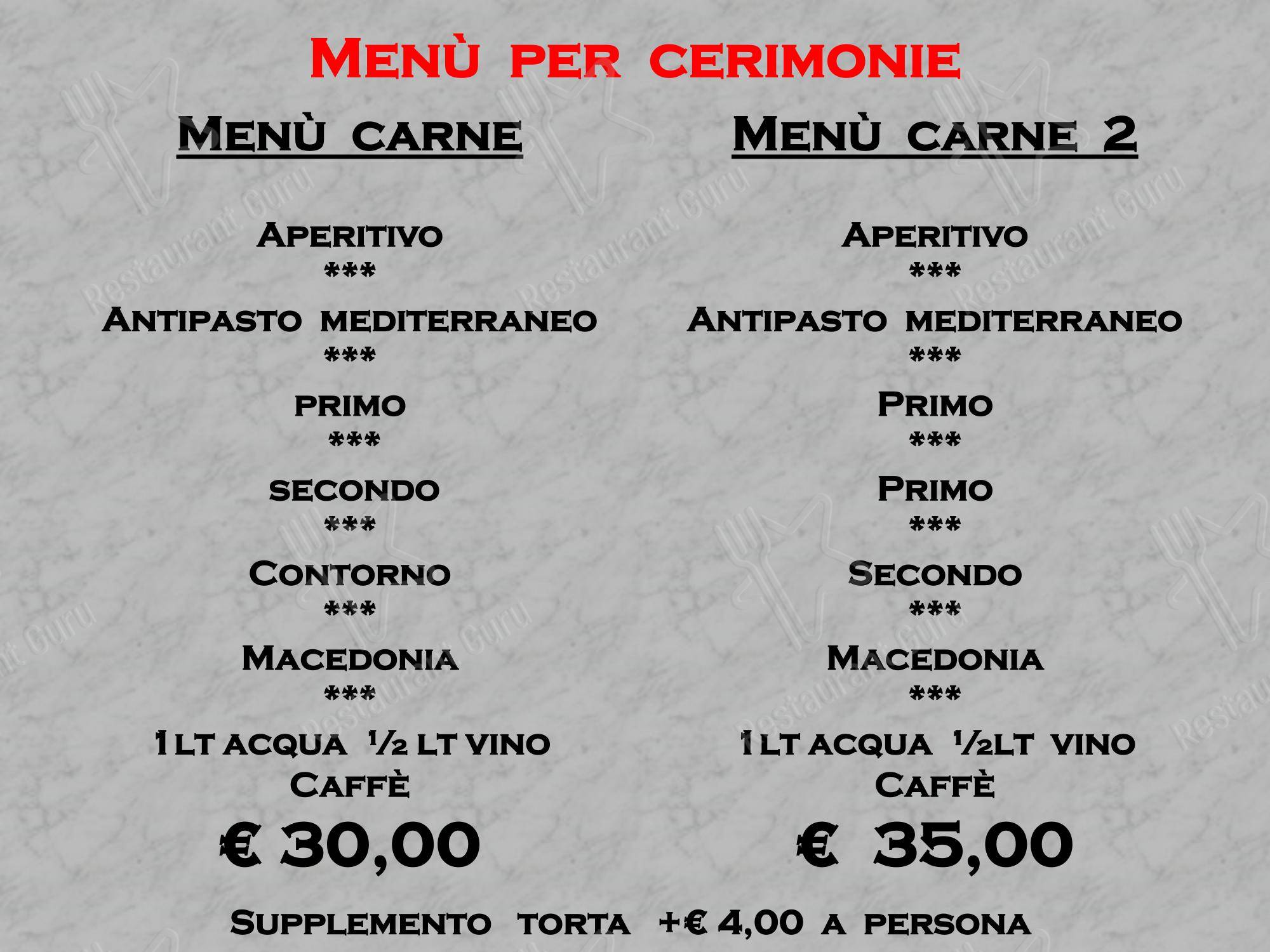 Ristorante Pizzeria da Basilio в Риме - Меню