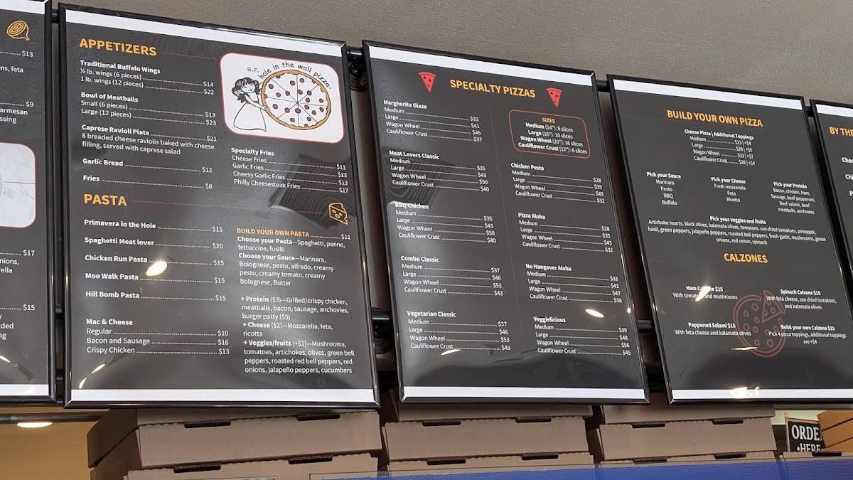 SF Hole In The Wall Pizza Riverside меню