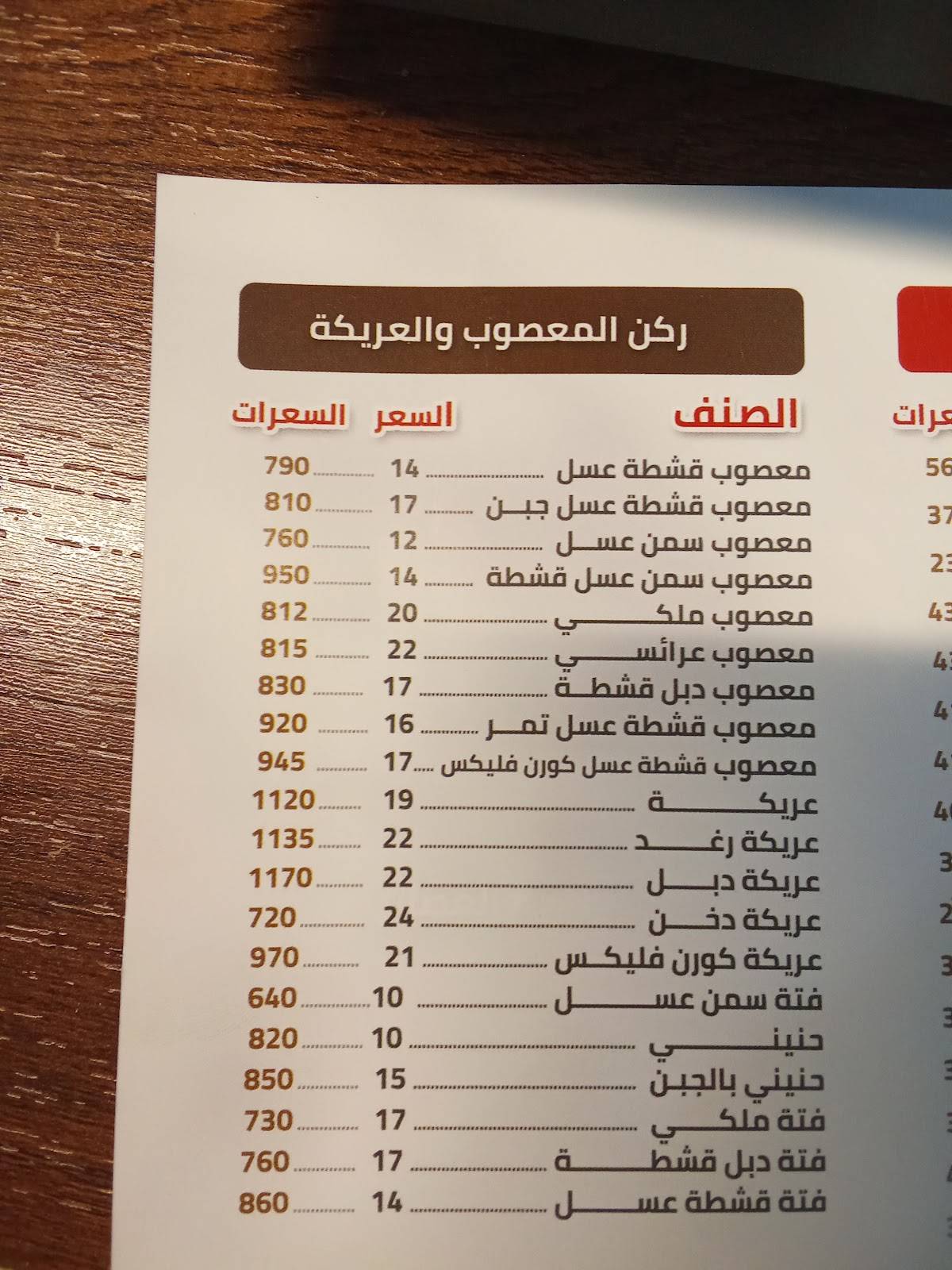 فوال رغد меню