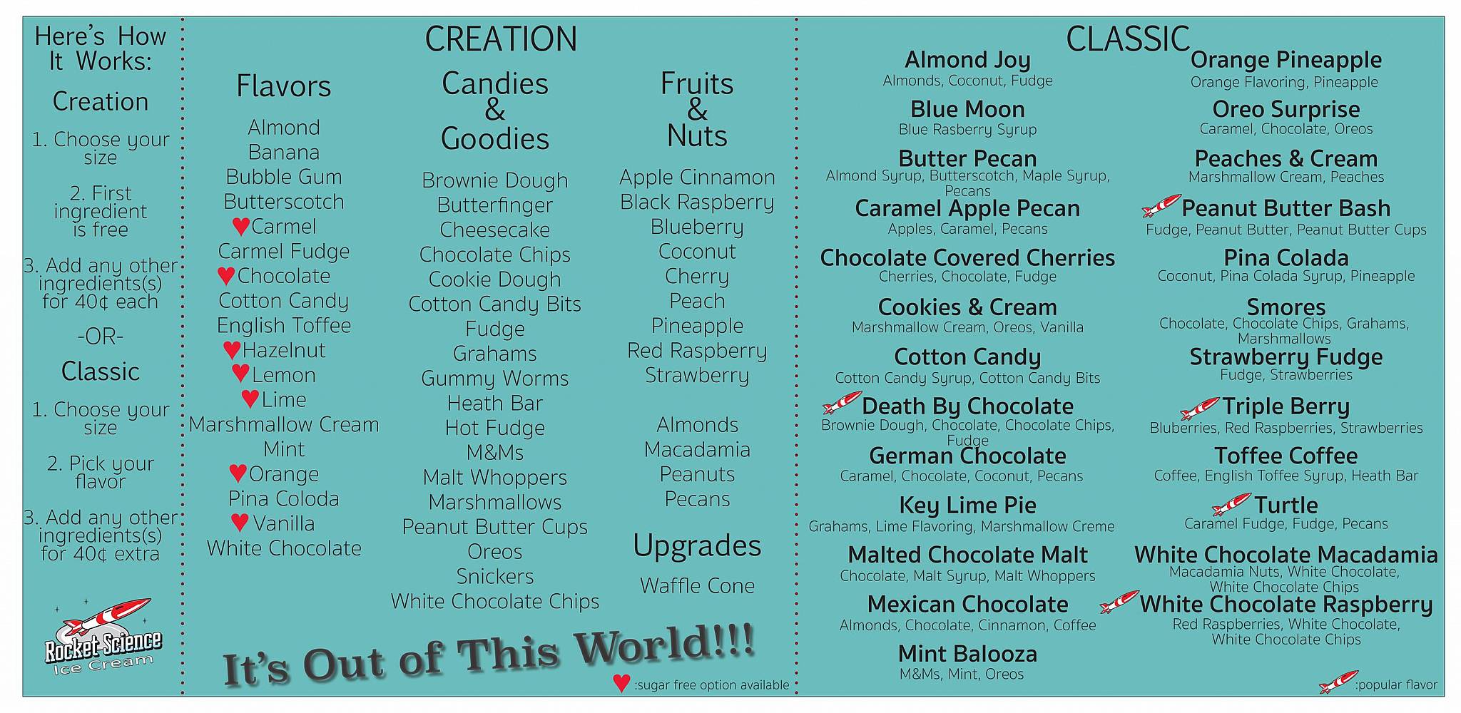 Rocket Science Ice Cream меню