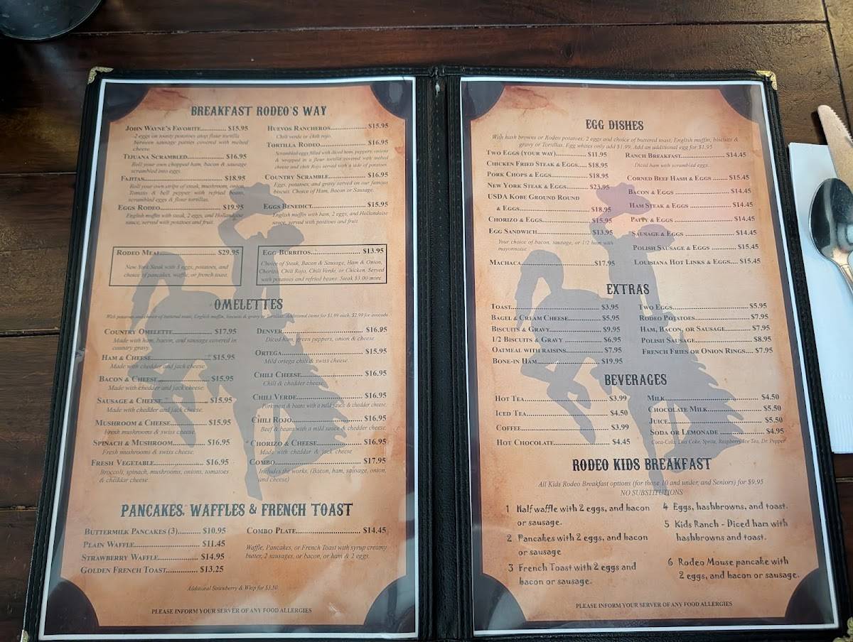 Rodeo Café меню