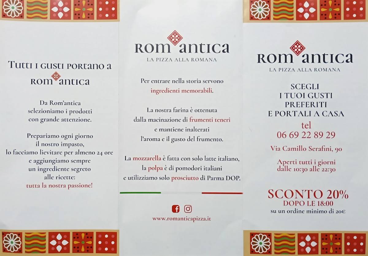 Rom'antica Roma Serafini меню