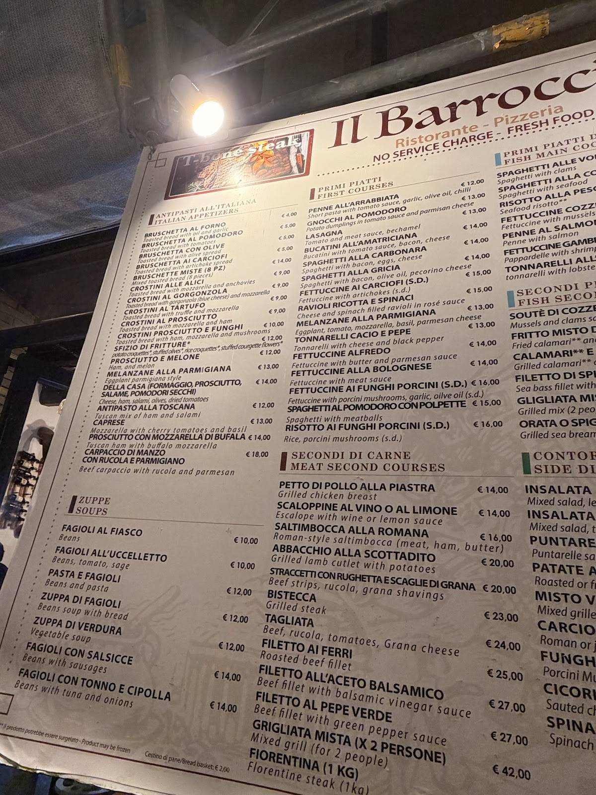 Il Barroccio Roma меню