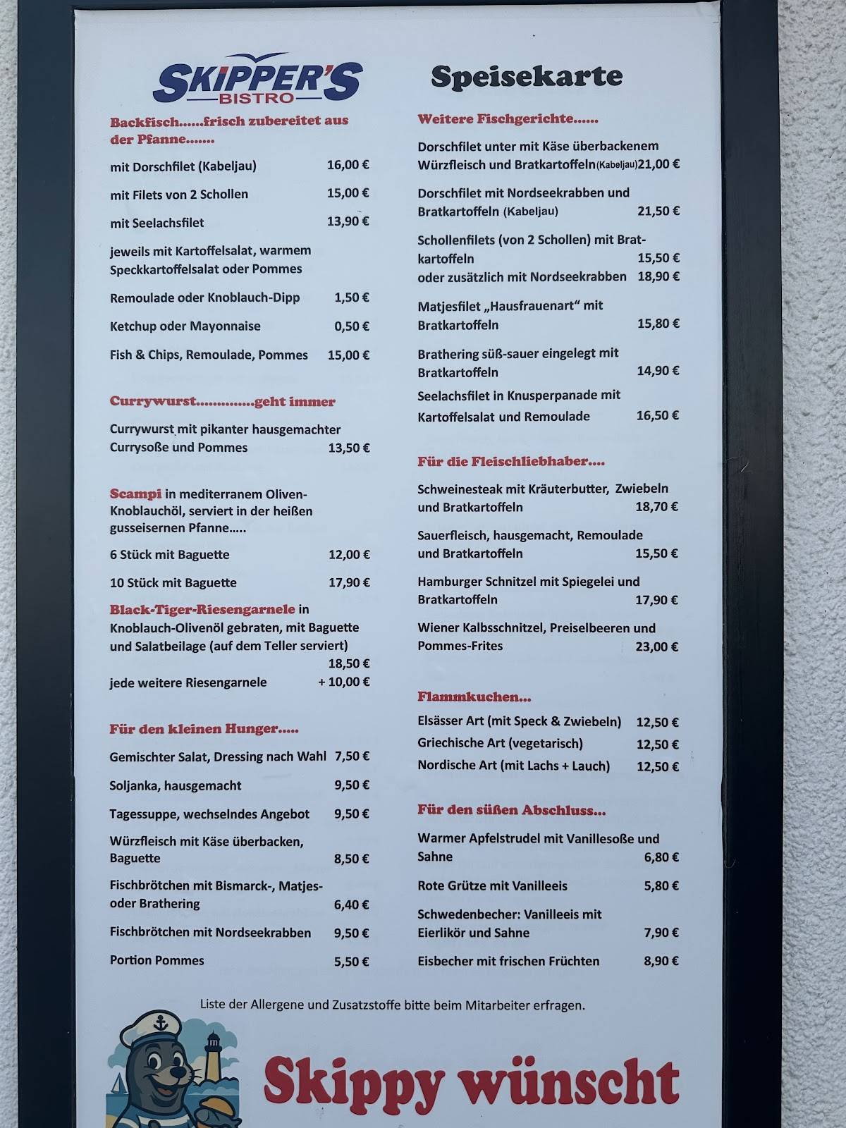 Skipper's Bistro меню
