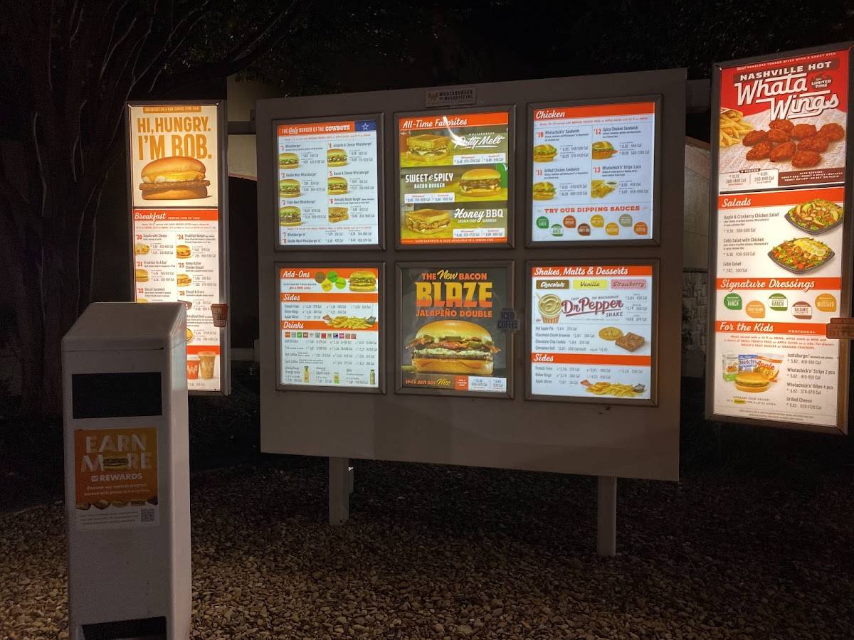 Whataburger меню