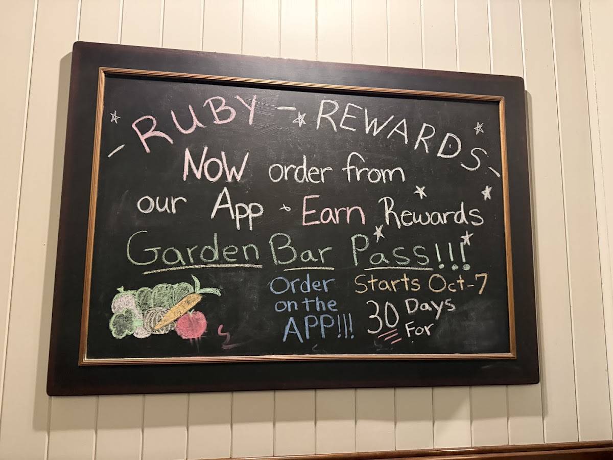 Ruby Tuesday меню