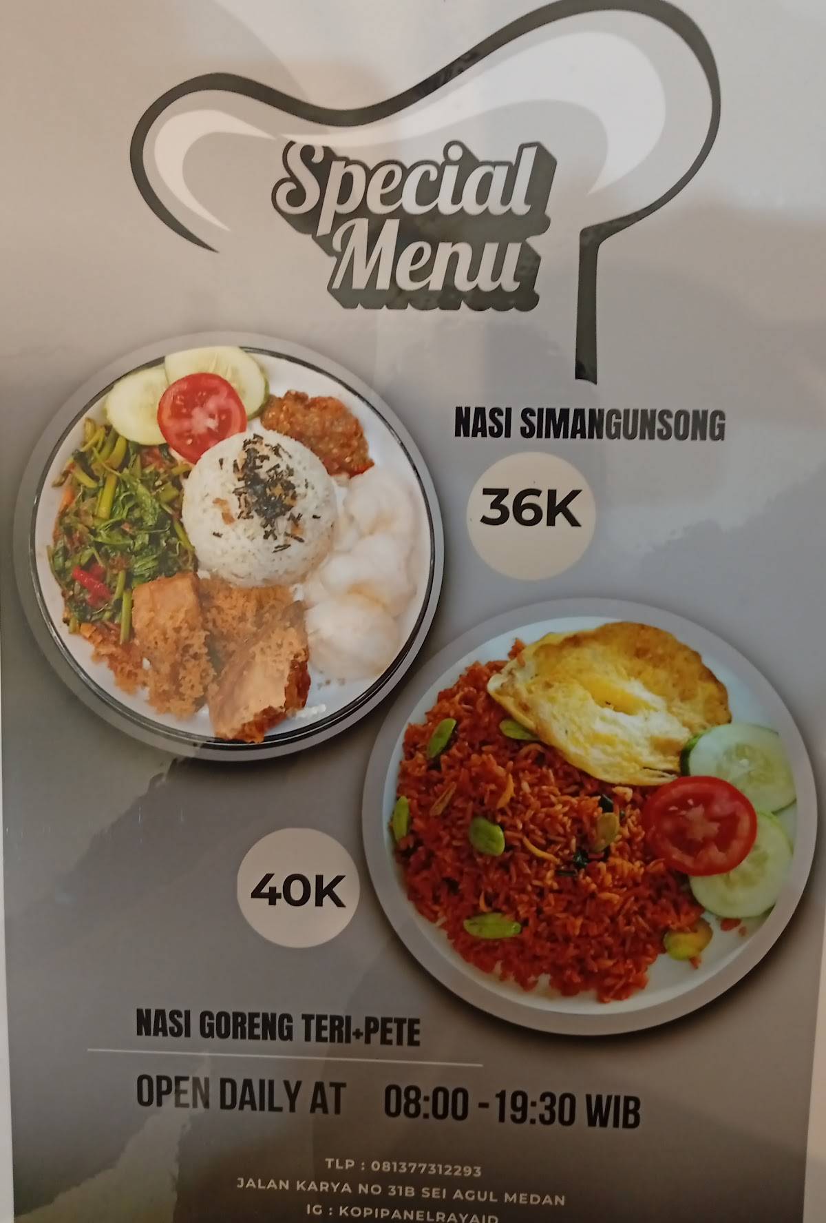 Rumah Makan & Kopi Panel Raya меню