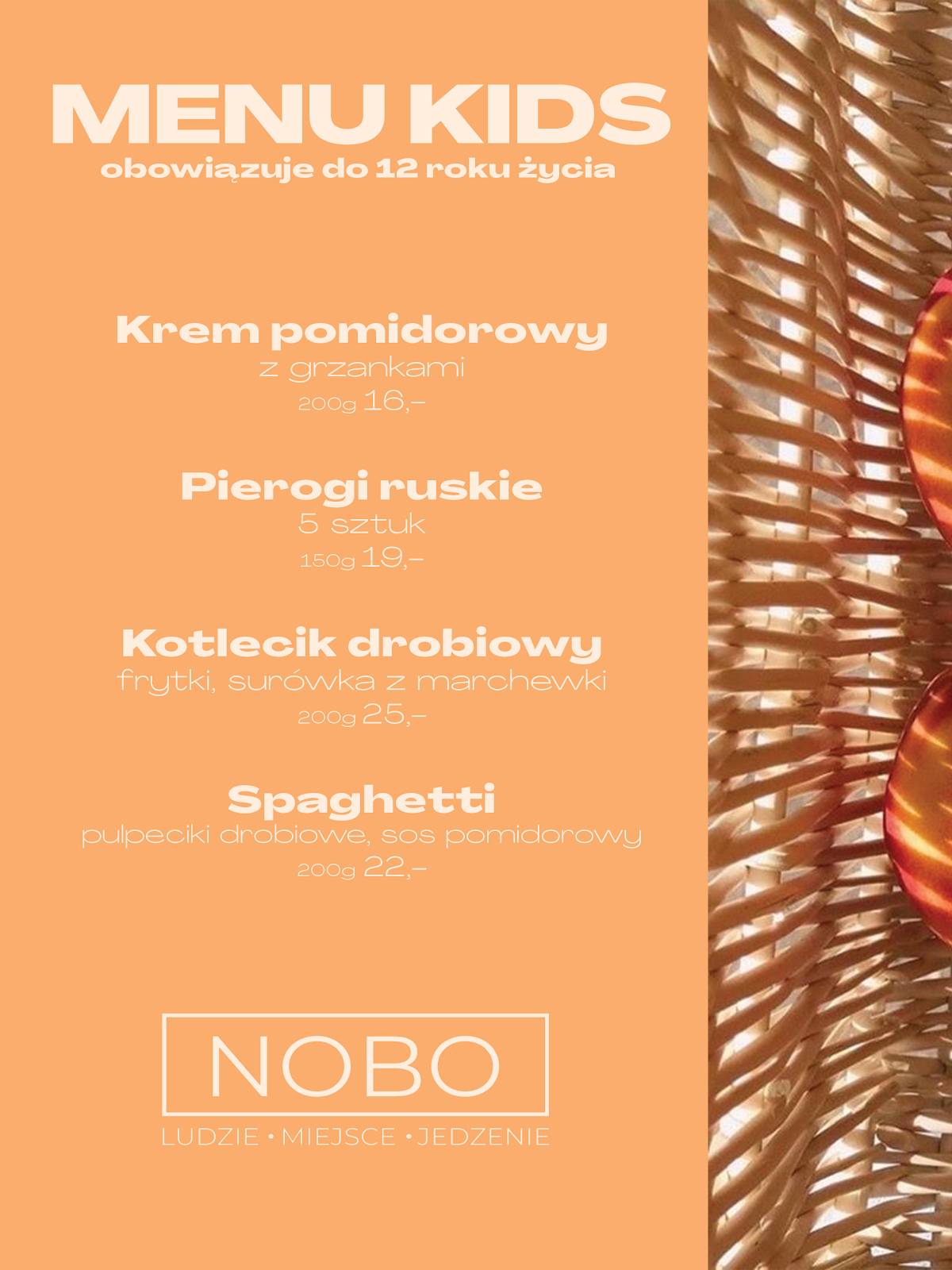 NOBO restauracja меню