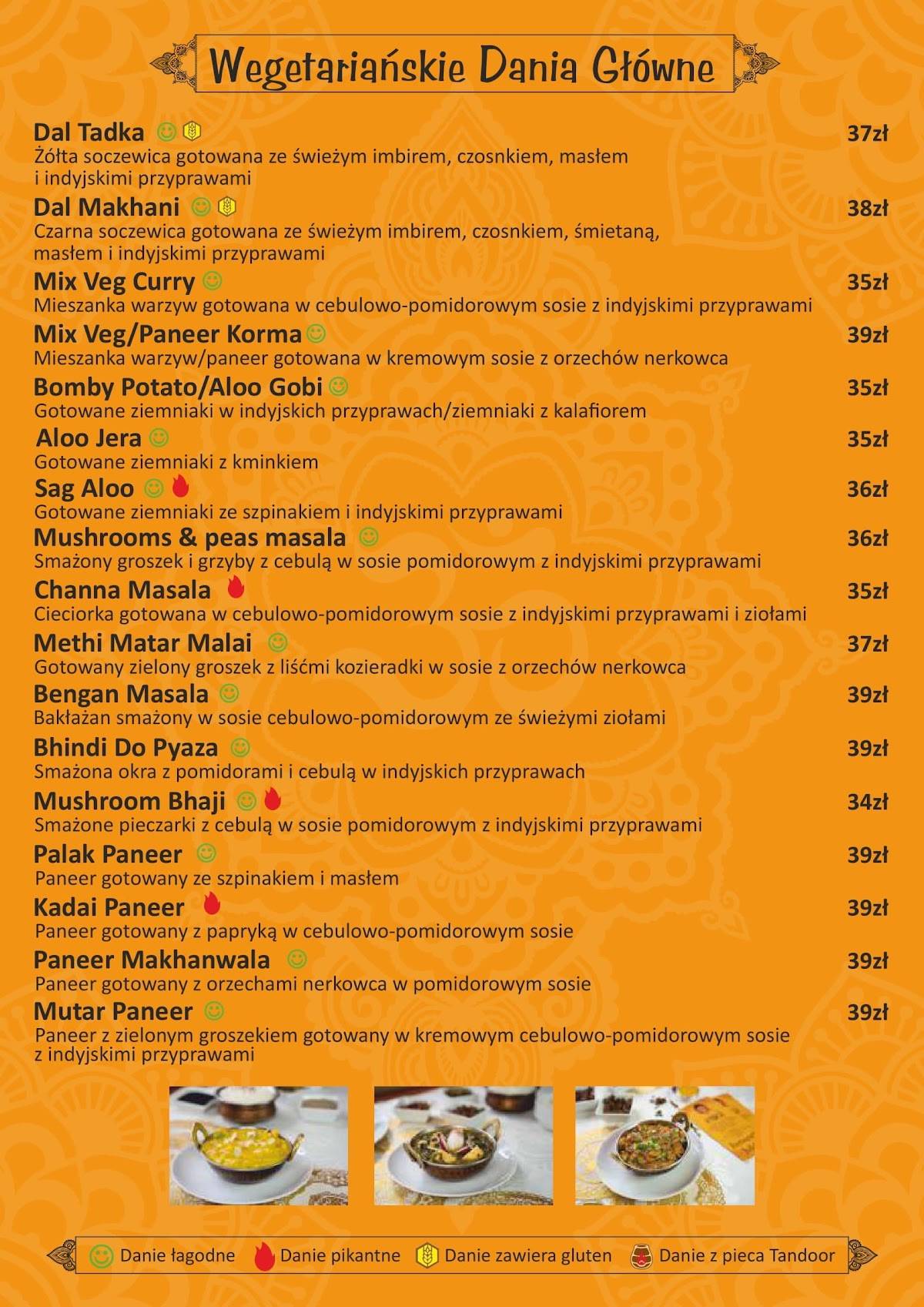 Restauracja Indyjska Rani Rzeszów меню