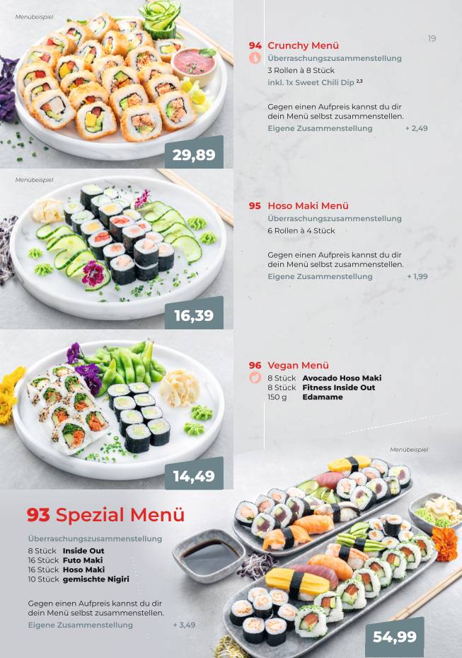 SUSHIFREUNDE Rostock меню