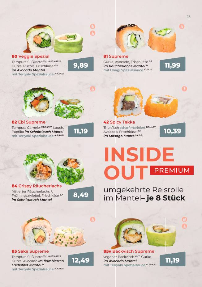 SUSHIFREUNDE Rostock меню