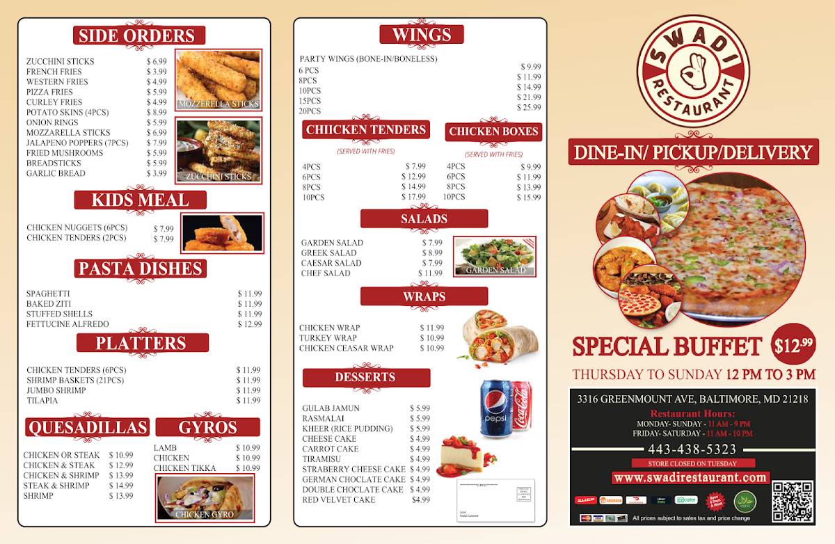 SWADI Restaurant меню