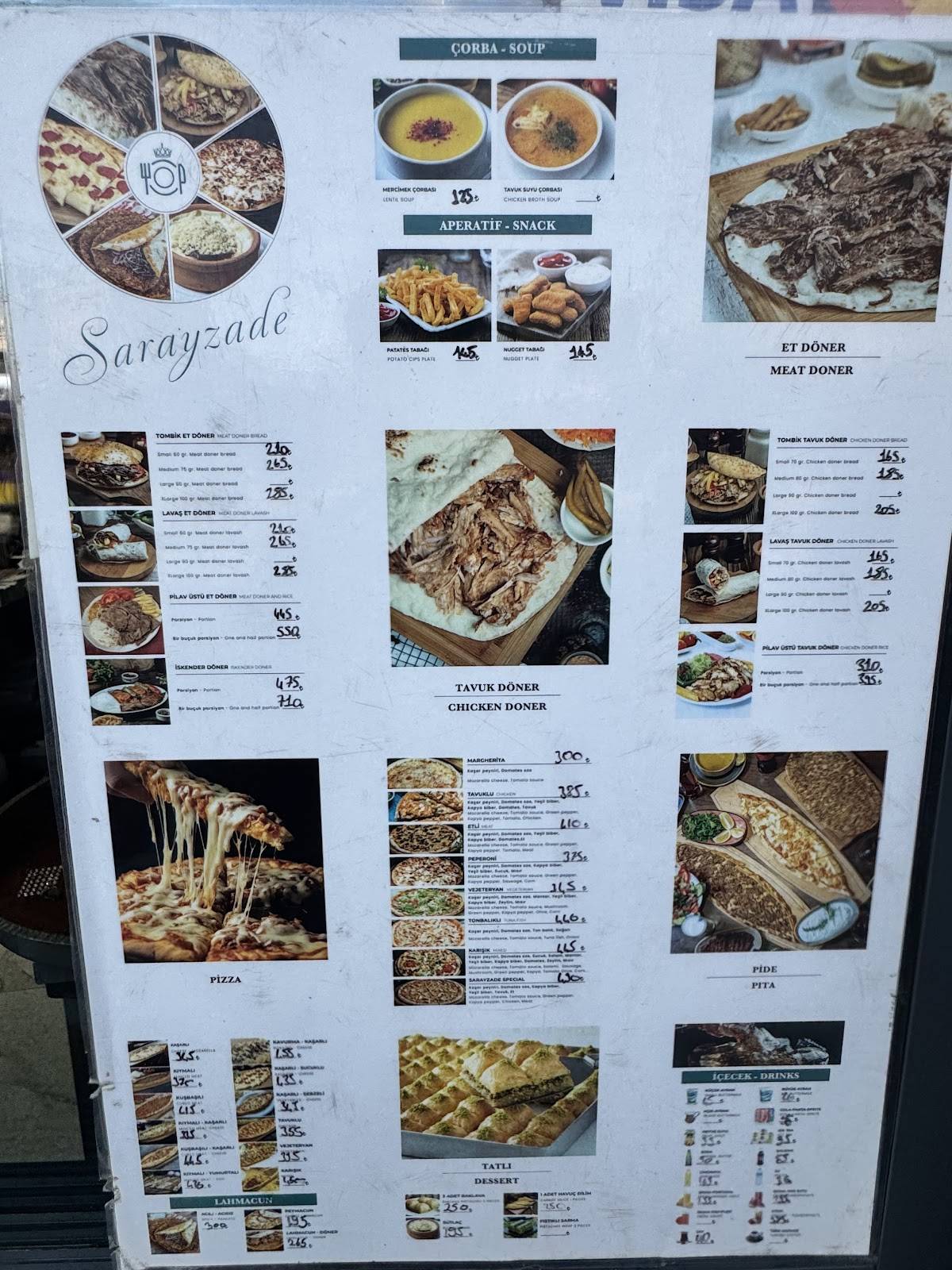 Sarayzade Döner Kebab меню
