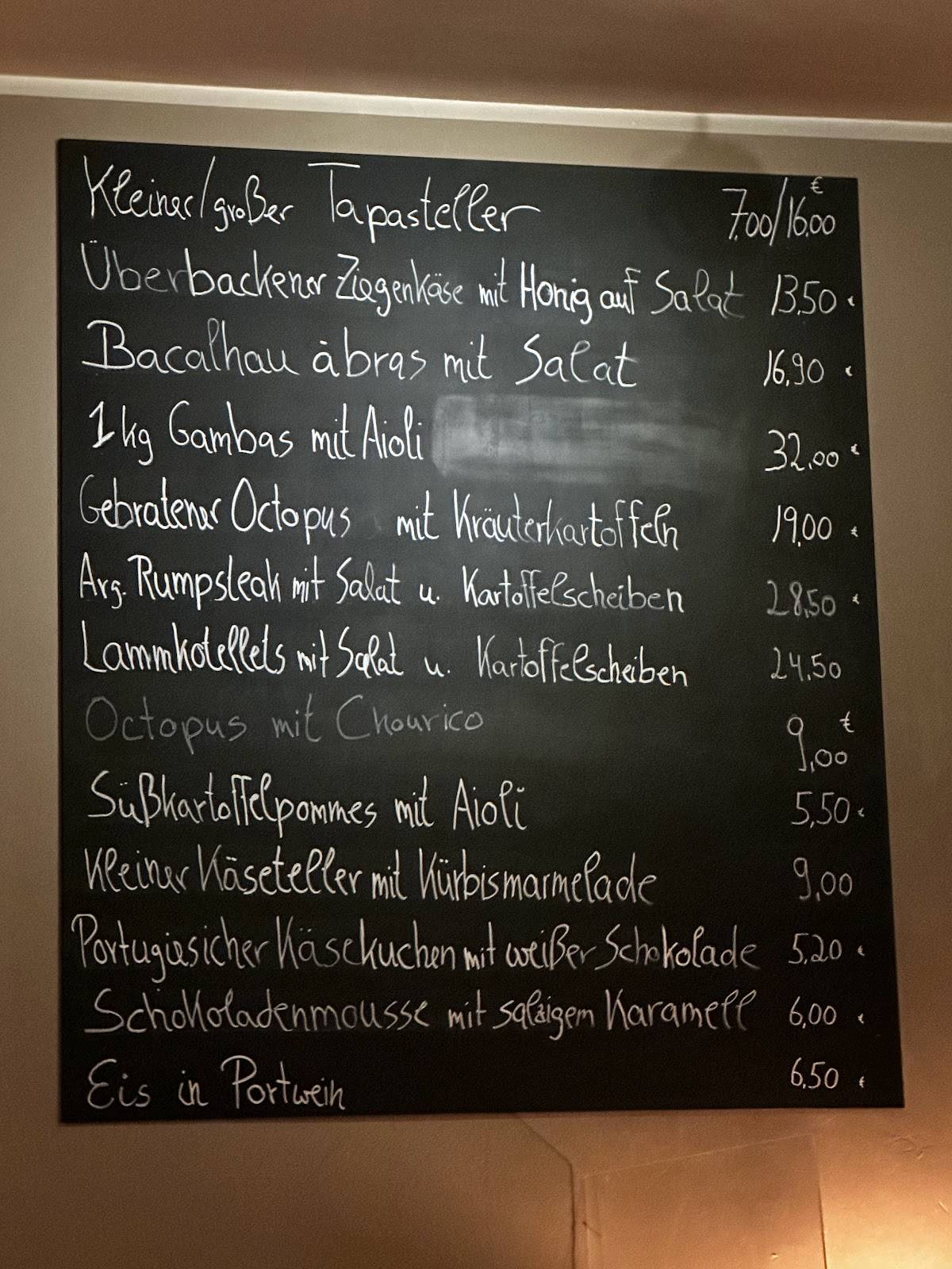 Saudade Weinbar + Shop меню