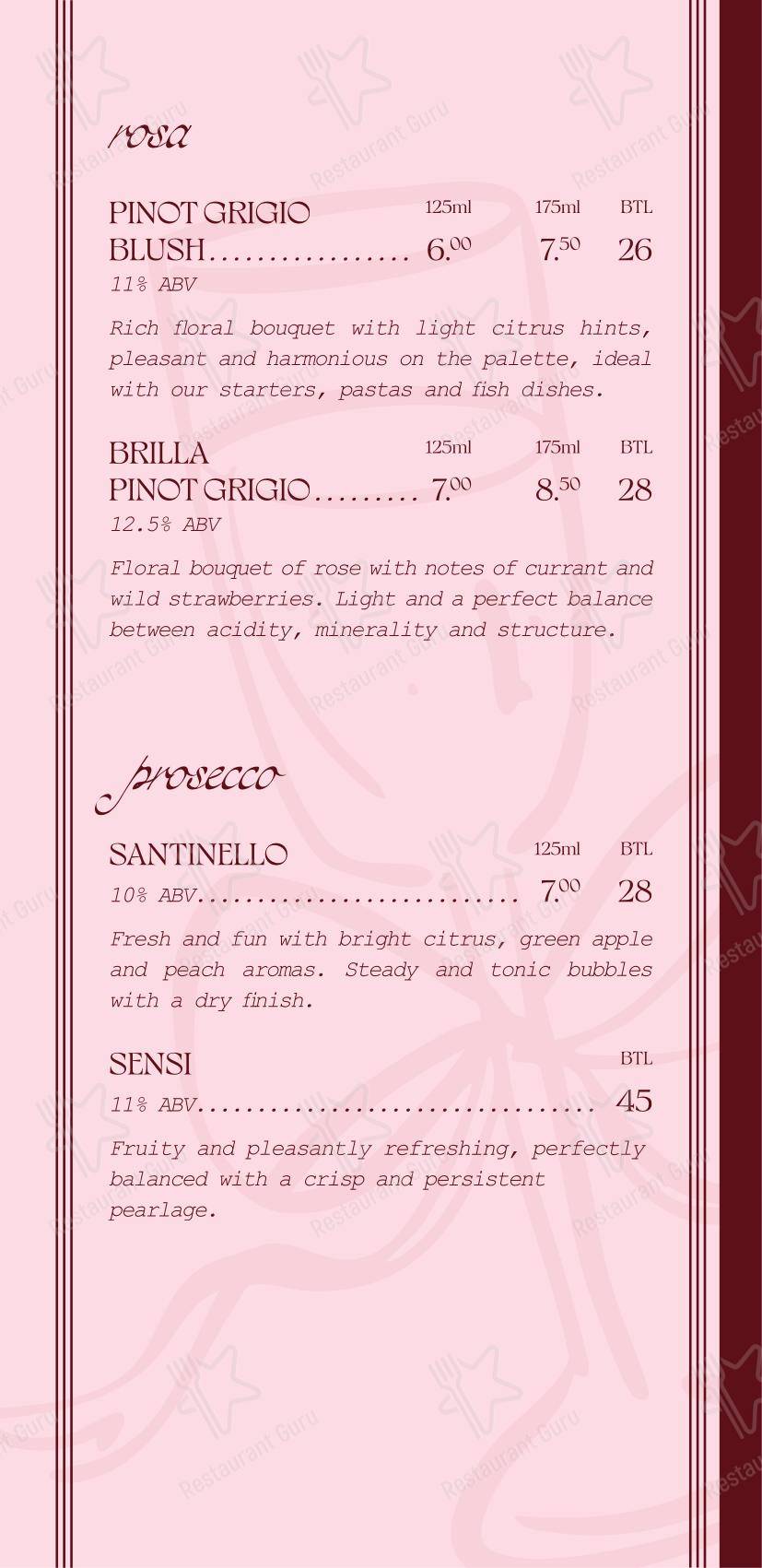 Меню ресторана Scarpetta Edinburgh - Основное меню