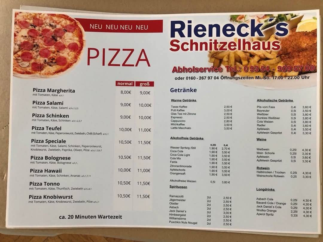 Schnitzelhaus меню