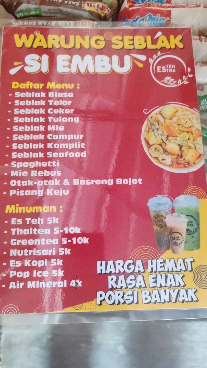 Seblak Si Embu меню