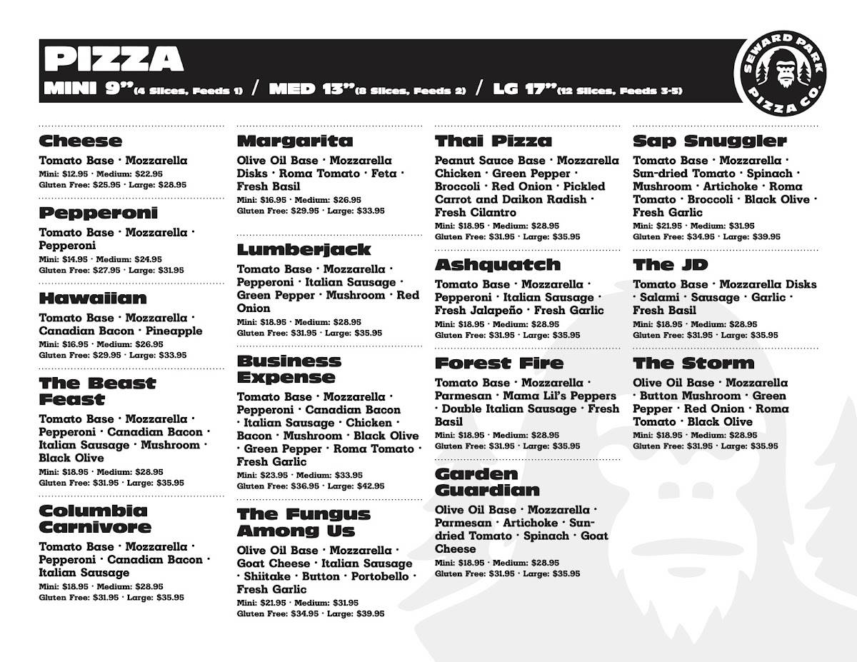 Seward Park Pizza Company меню
