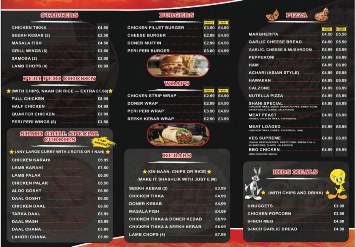 Shahi Grill Rochdale меню