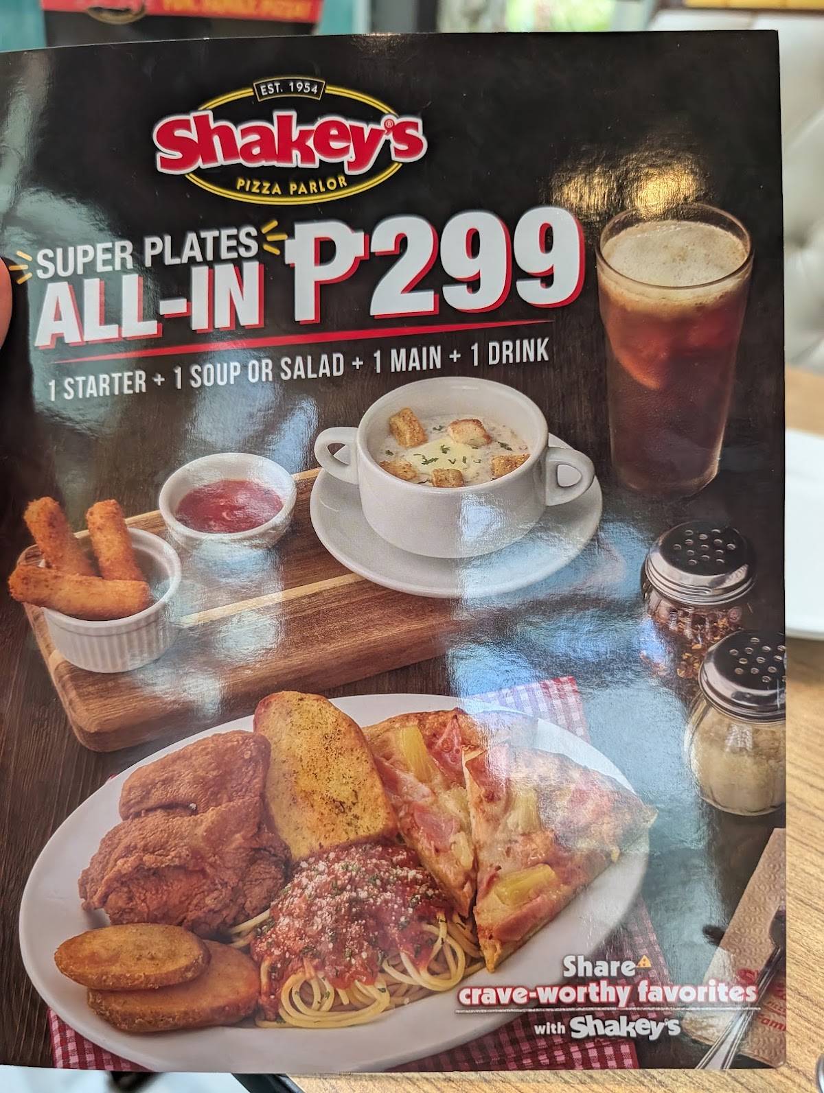 Shakey's Pizza Parlor меню