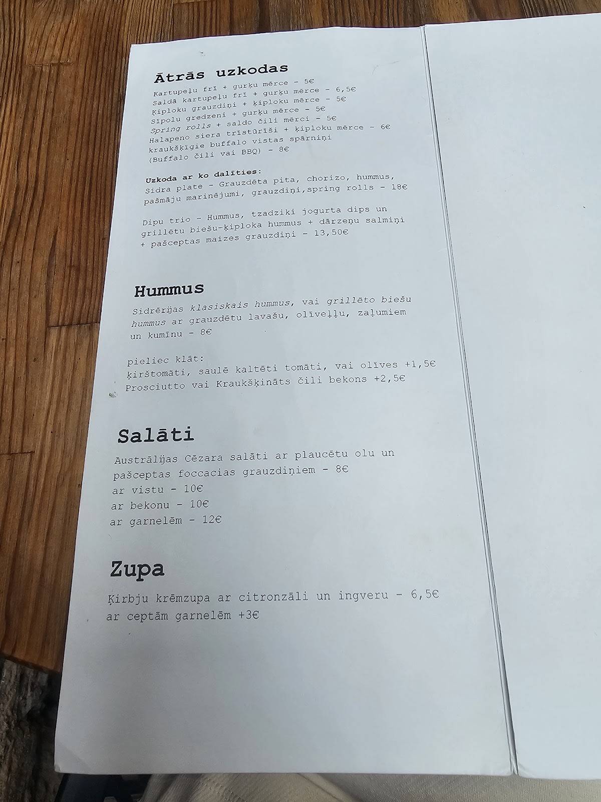Sidrerija Taproom меню